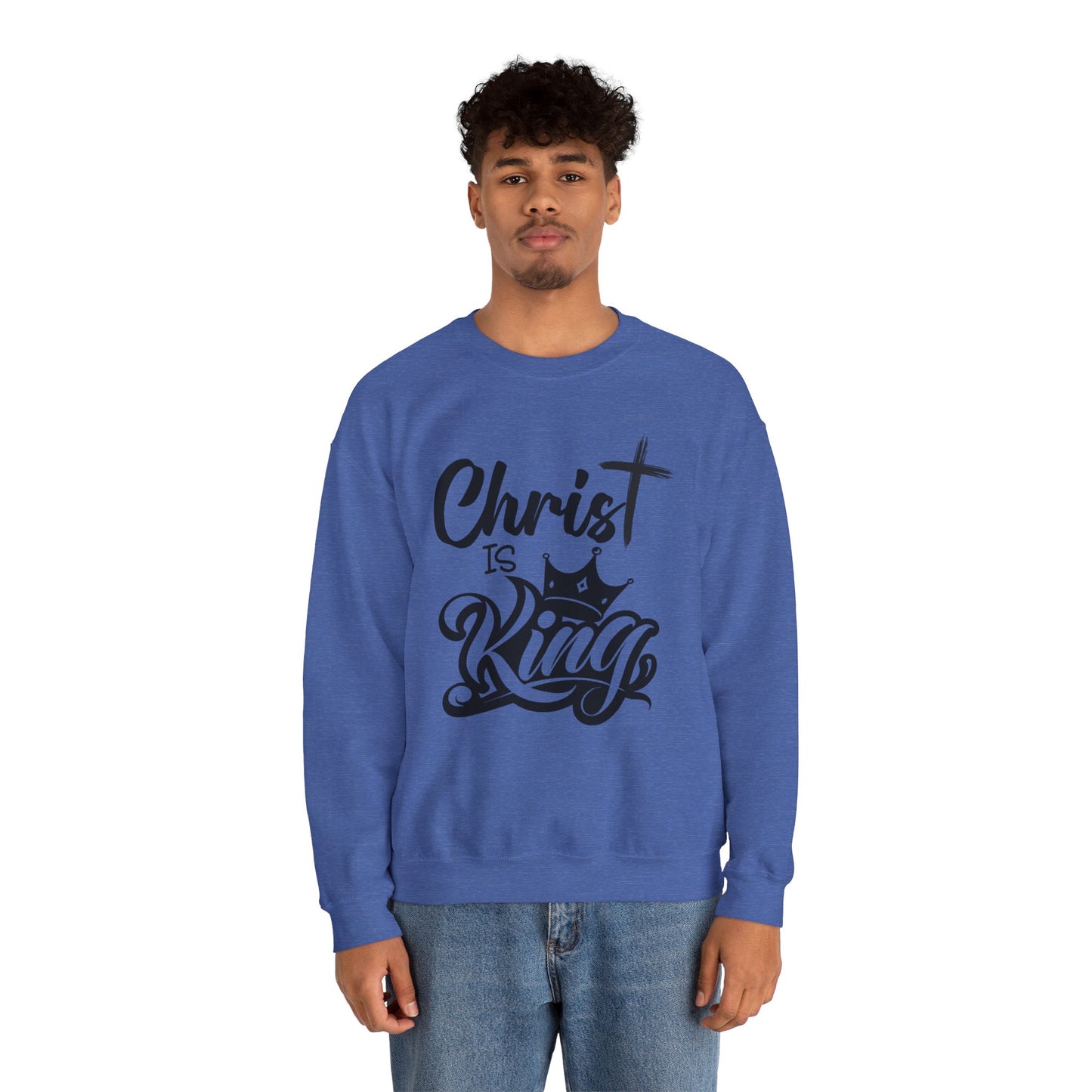 "Christ is King" Unisex Crewneck Sweatshirt - Sweet Baby Jeez Teez