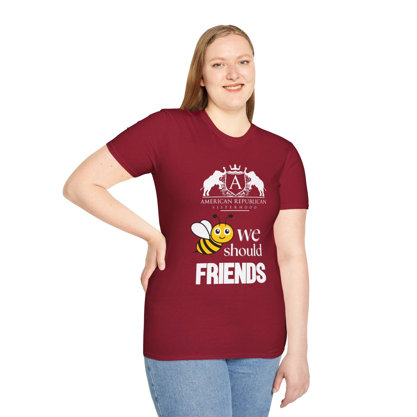Bee Friends Women's Relaxed/Unisex Tshirt (ARS - Cartoon Logo) - Sweet Baby Jeez Teez
