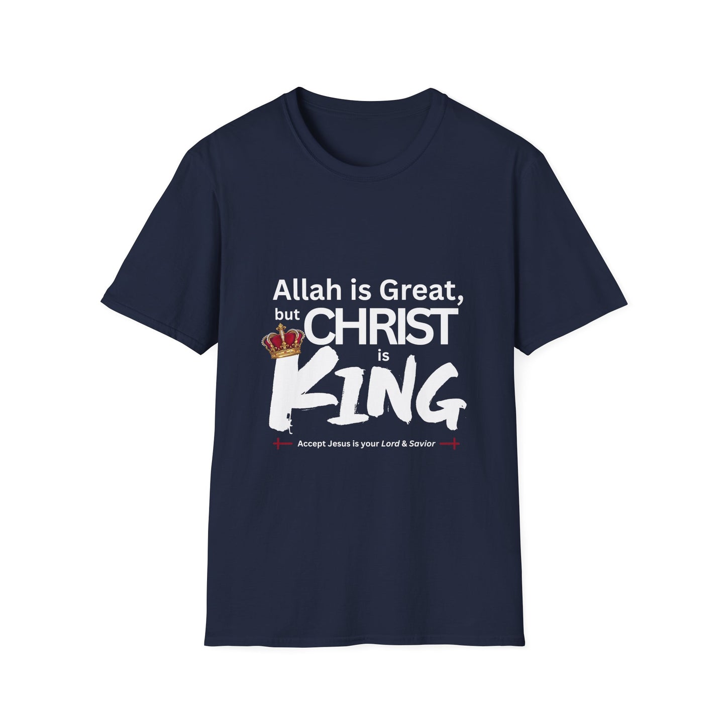 "Christ is King" Unisex Tshirt (Great Logo - White) - Sweet Baby Jeez Teez