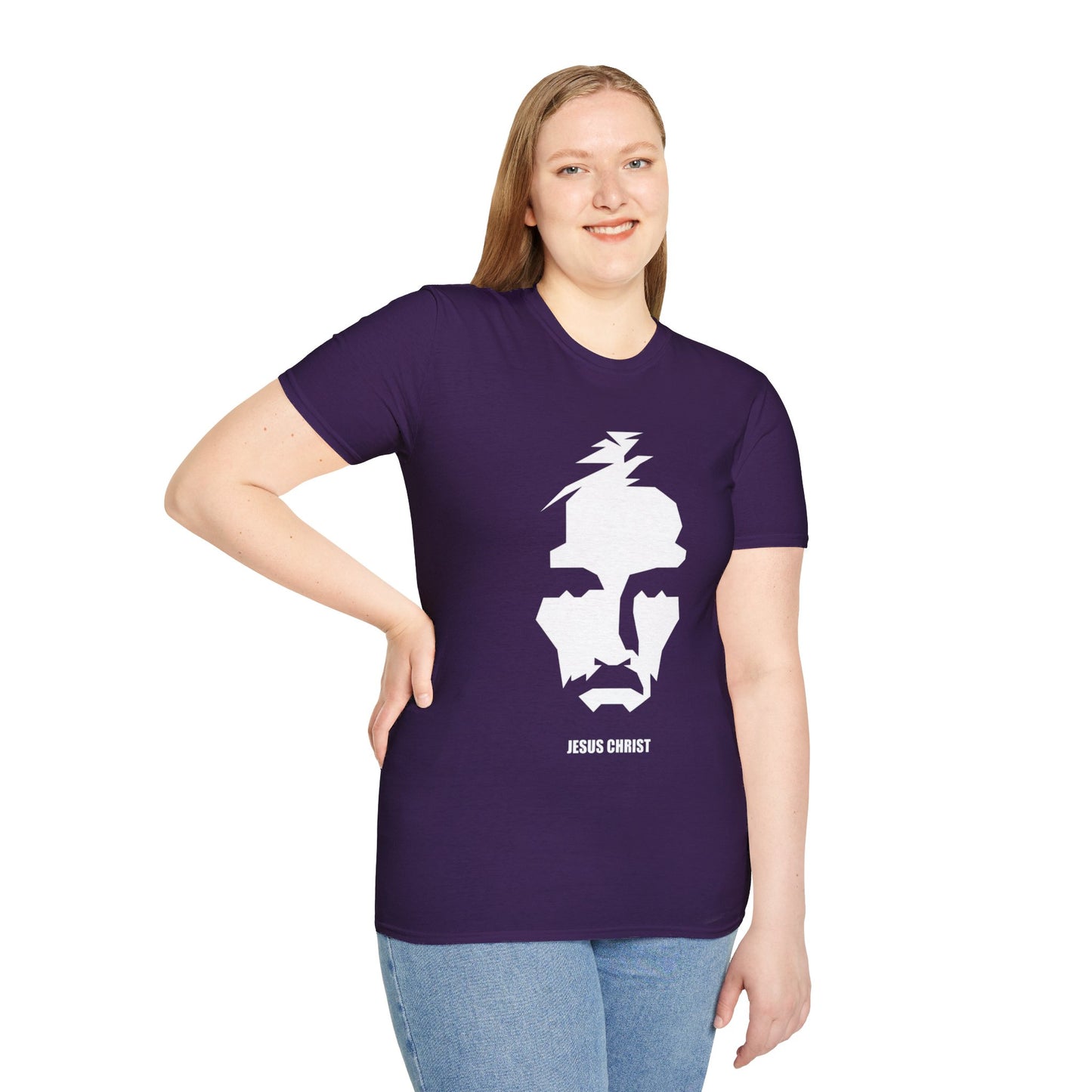 Jesus Portrait Women's Relaxed/Plus Tshirt (Cont. Logo) - Sweet Baby Jeez Teez