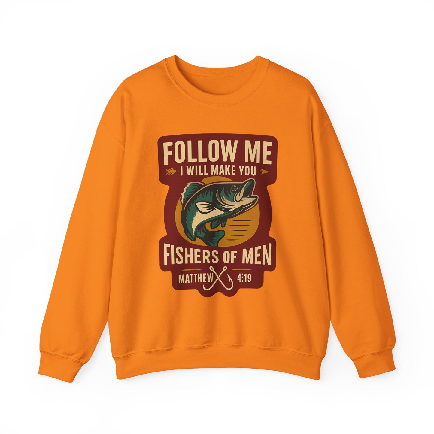 "Follow Me" Fisherman Bible Verse Crewneck Sweatshirt