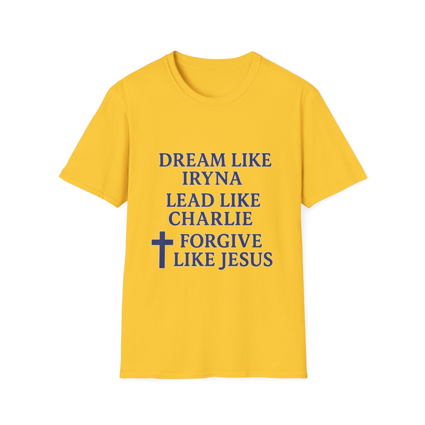 Dream, Lead, Forgive Men's Unisex Tshirt (Midnight Blue Logo)
