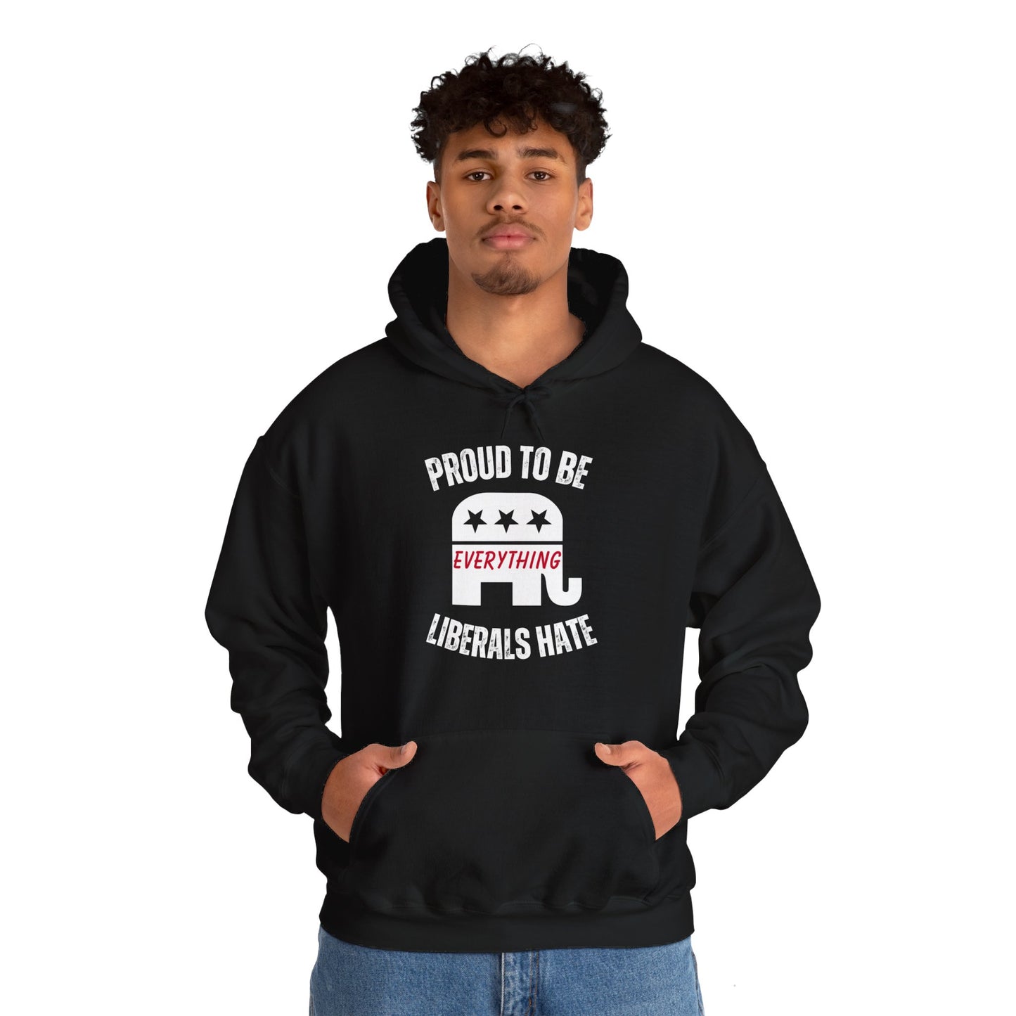Proud to Be Men's Hoodie (White Logo) - Sweet Baby Jeez Teez