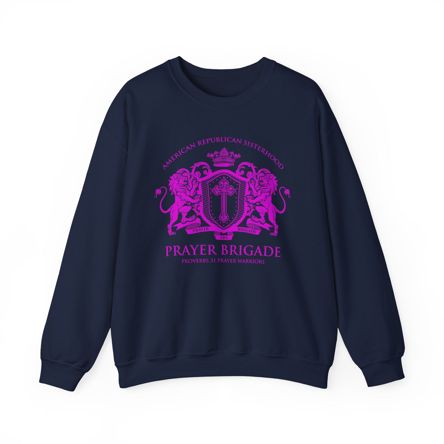 ARS Prayer Brigade Unisex Sweatshirt (Dark Gray with Hot Pink Logo)