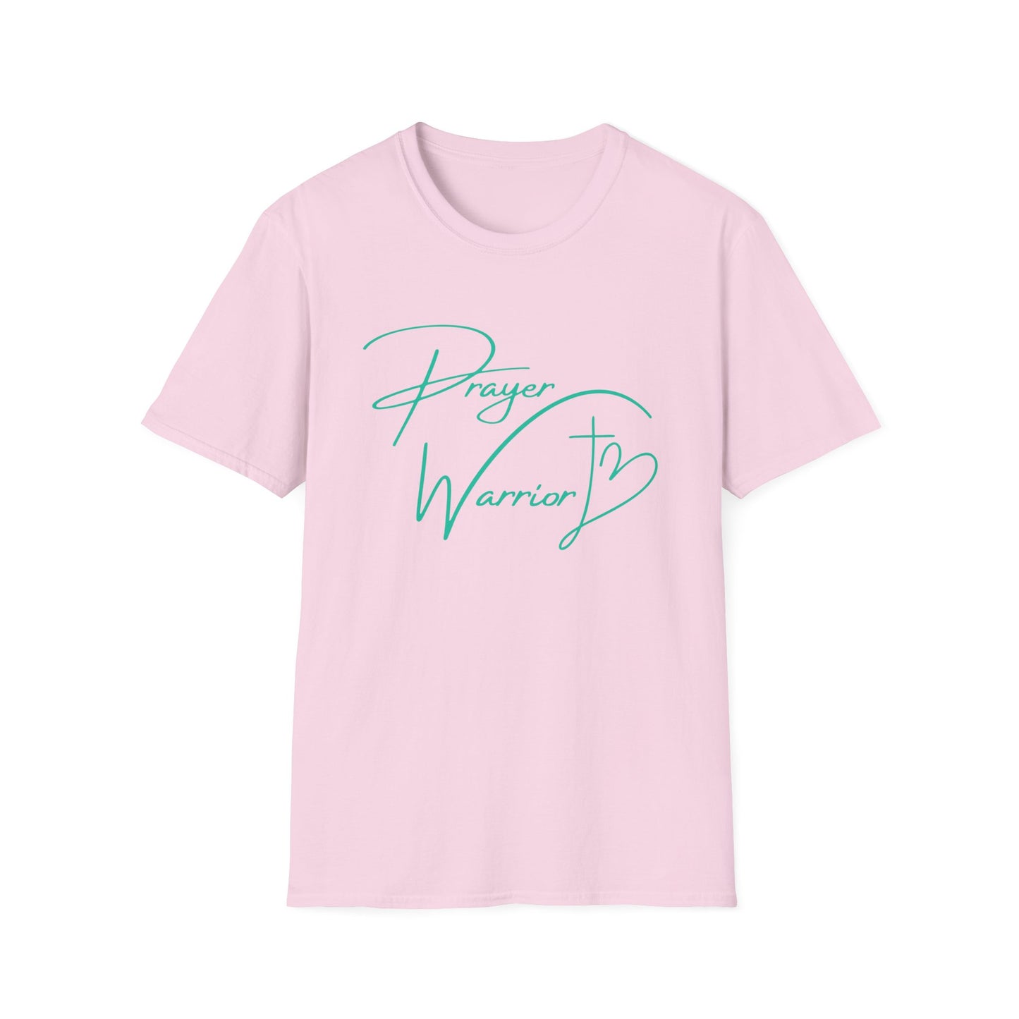 Prayer Warrior Cross Heart Women's Relaxed/Plus Tshirt (Teal Logo) - Sweet Baby Jeez Teez