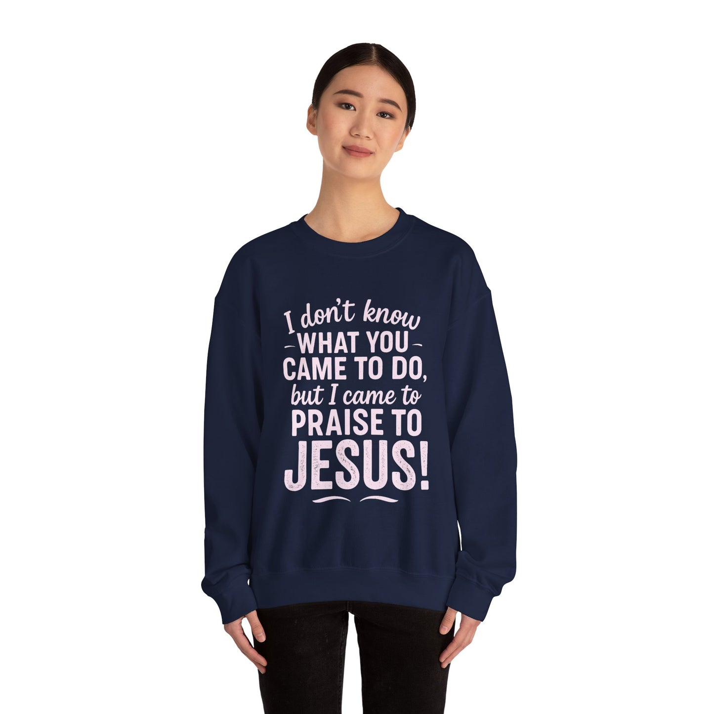 "Came to Praise Jesus" Unisex Heavy Sweatshirt (Light Pink Logo)