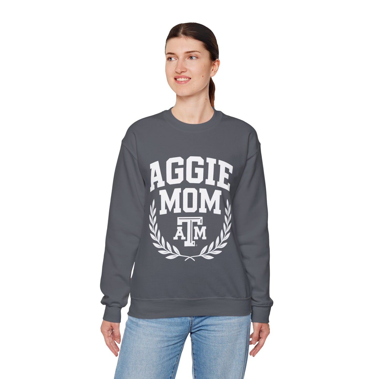 Aggie Mom Texas A&M Cozy Women's Crewneck Sweatshirt - Sweet Baby Jeez Teez