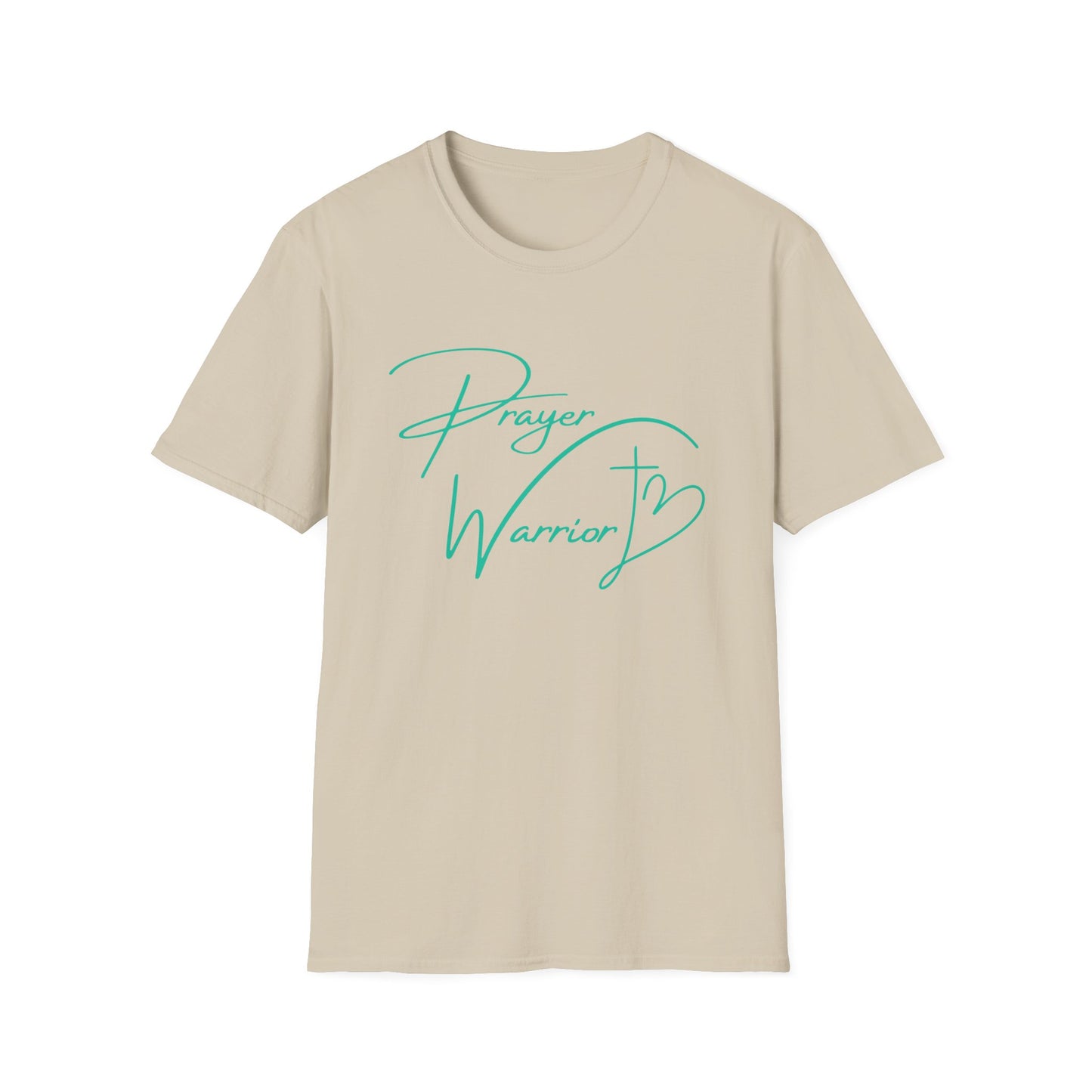 Prayer Warrior Cross Heart Women's Relaxed/Plus Tshirt (Teal Logo) - Sweet Baby Jeez Teez