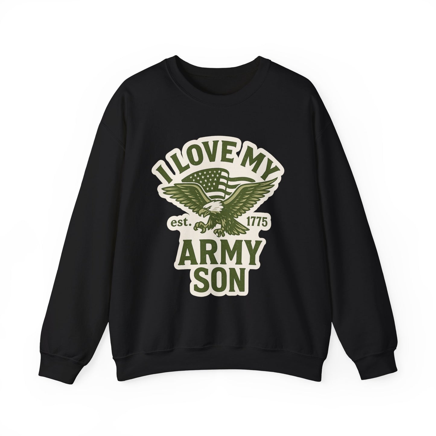 "I Love My Army Son" Patriotic Crewneck Sweatshirt for Army Military Parents