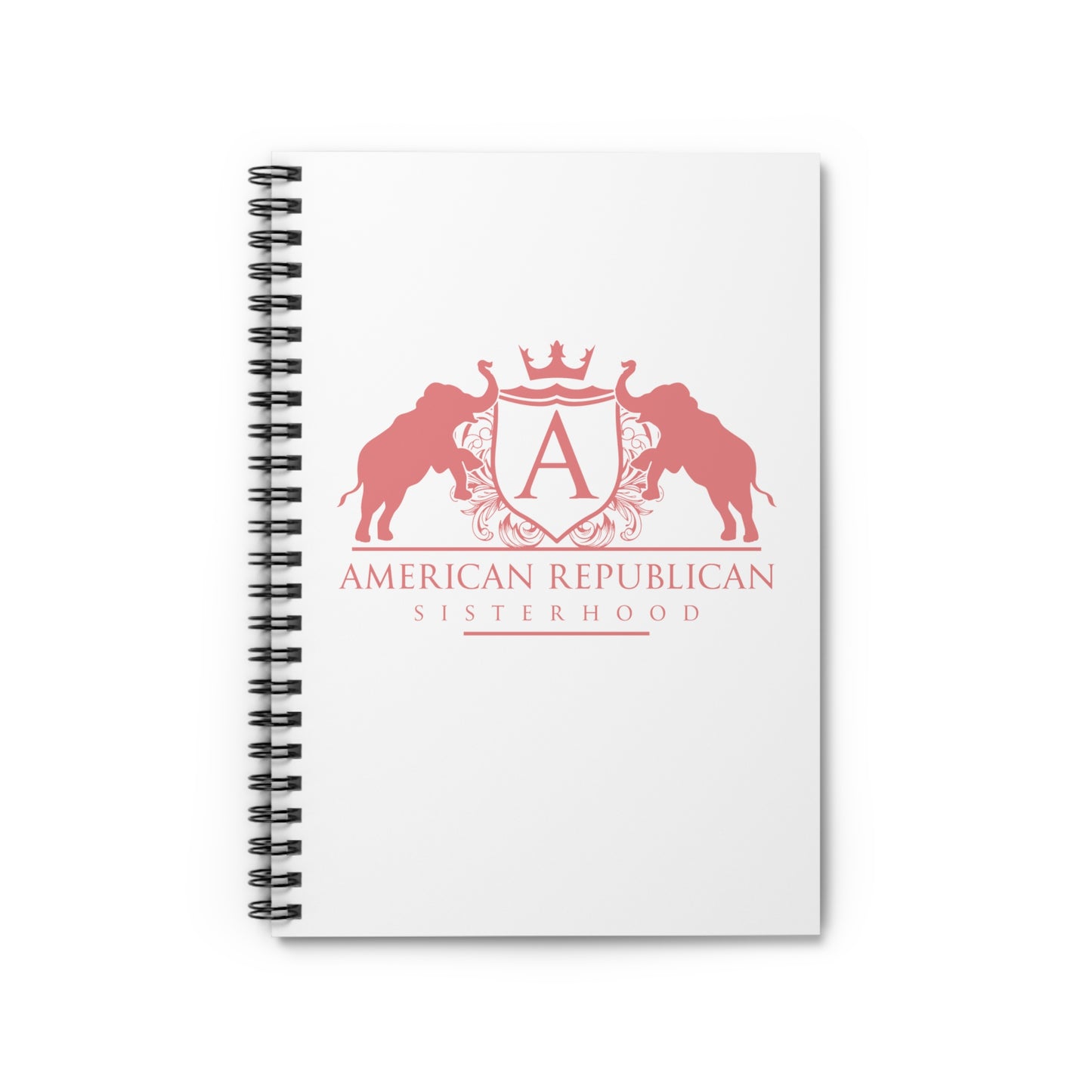 ARS Ruled Spiral Notebook (White with Coral Logo)