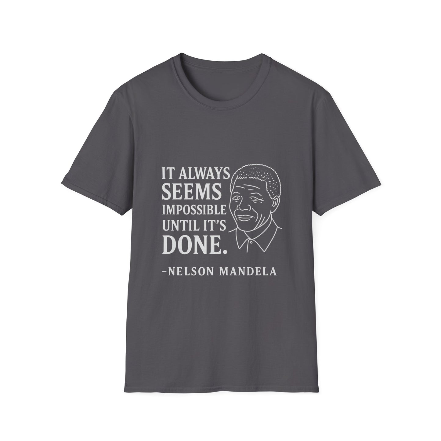 "Seems Impossible" Nelson Mandela Unisex SoftStyle Tshirt (IW Logo)