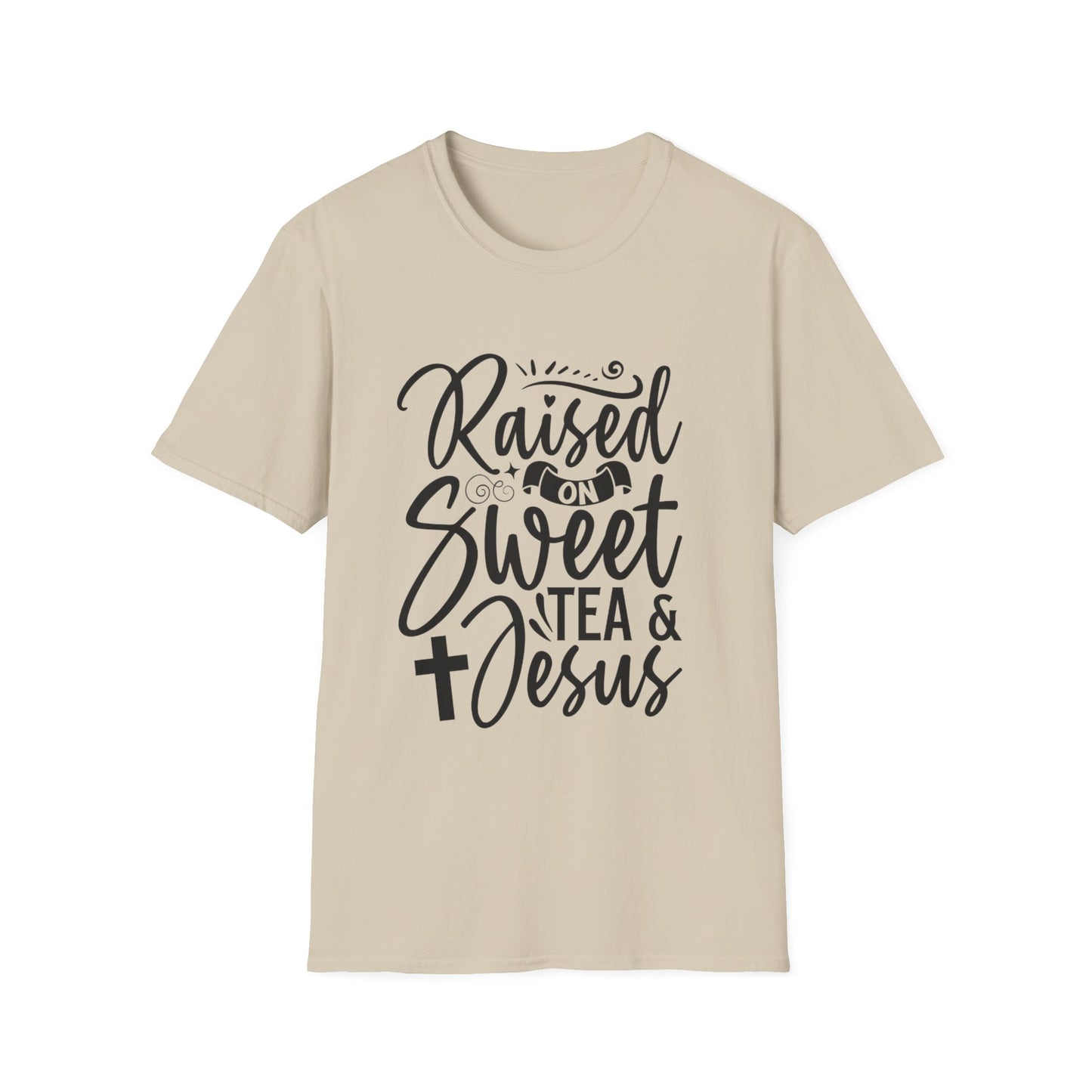 Sweet Tea and Jesus Women's Relaxed/Plus Tshirt (Black Logo) - Sweet Baby Jeez Teez