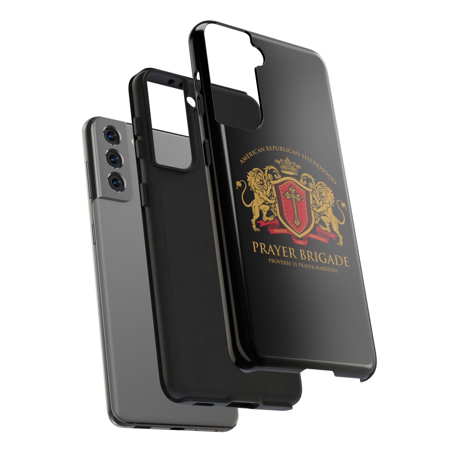ARS Prayer Brigade Tough Phone Case (Black with Gold/Red Logo)
