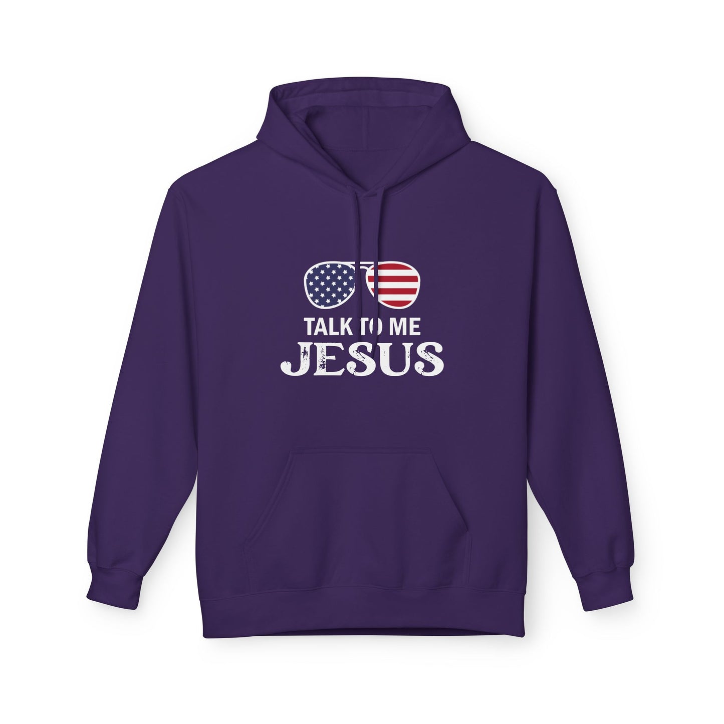 Patriotic "Talk to Me Jesus" Christian Fleece Hoodie