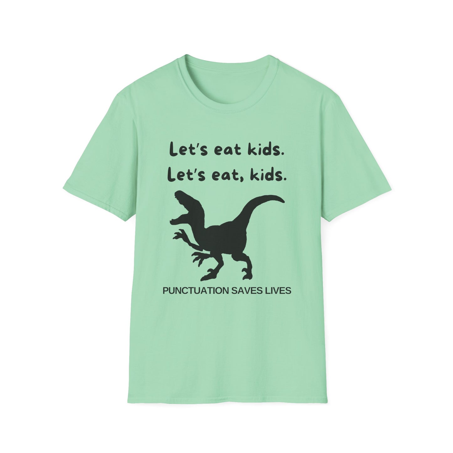 Lets Eat Kids Womens Relaxed/Plus Tshirt (Black Logo) - Sweet Baby Jeez Teez