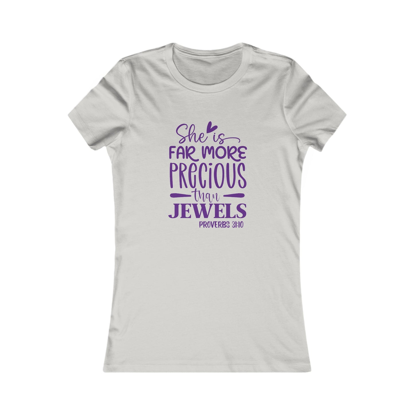 Far More Precious Women's Fitted Tshirt (Plum Logo) - Sweet Baby Jeez Teez