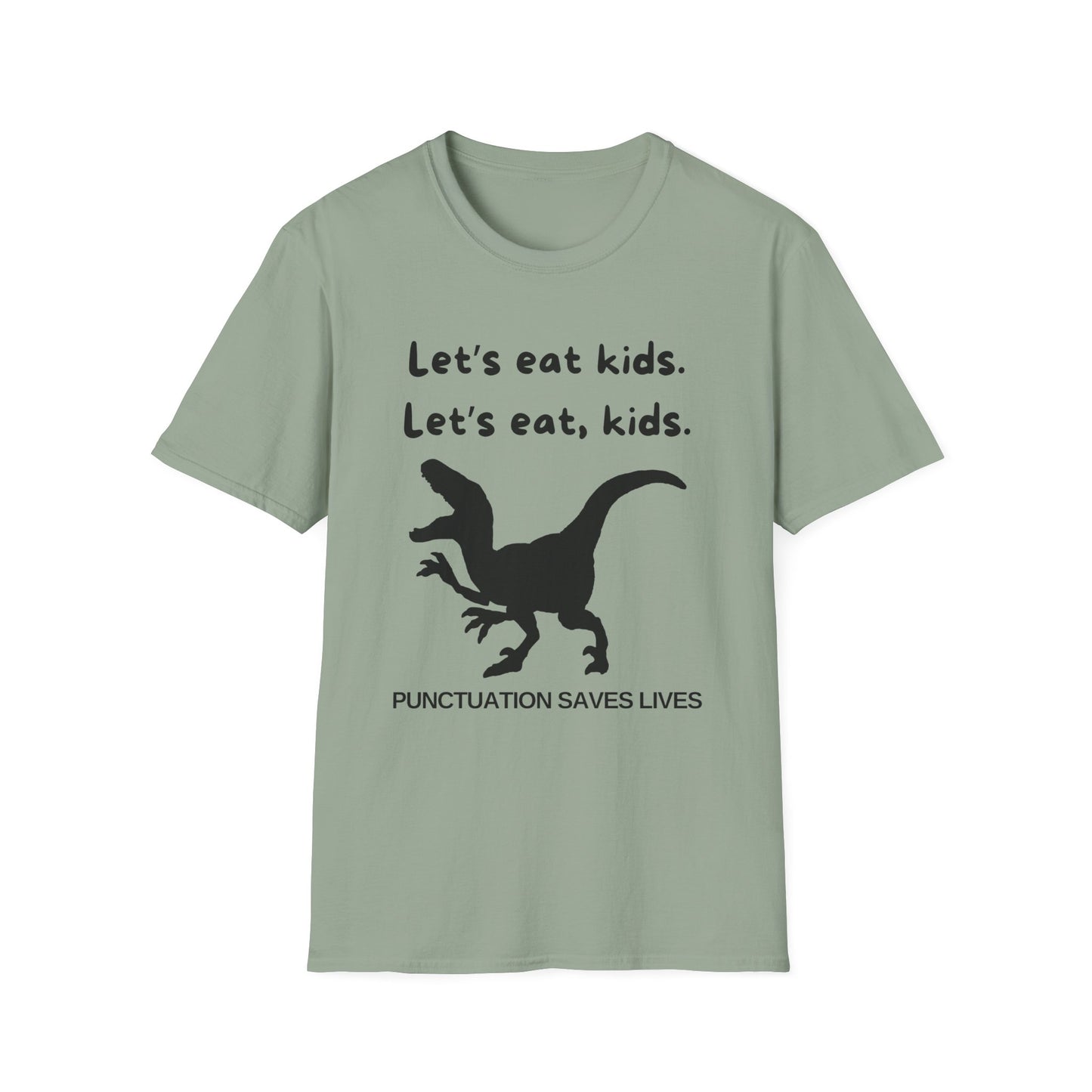 Lets Eat Kids Womens Relaxed/Plus Tshirt (Black Logo) - Sweet Baby Jeez Teez