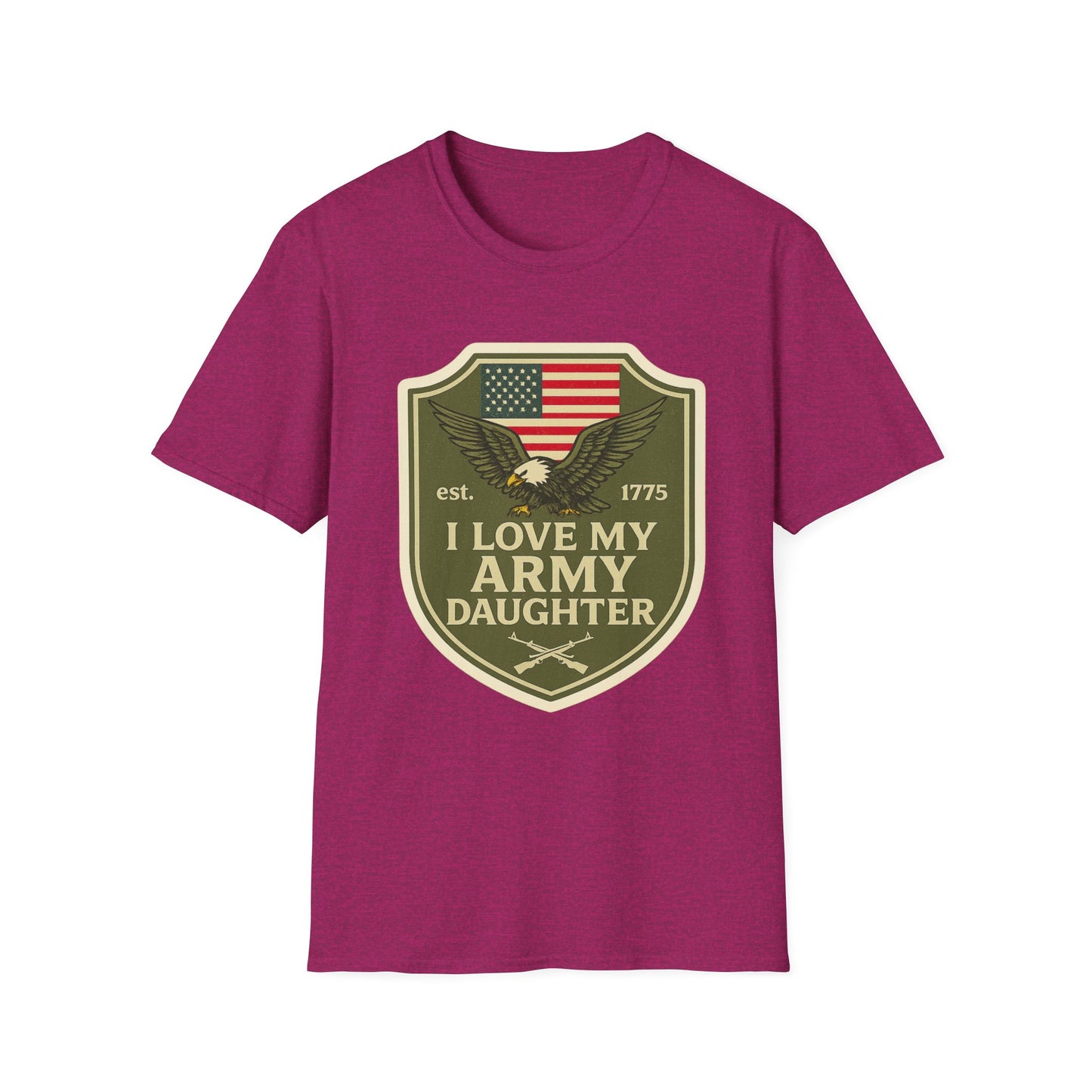 "I Love My Army Daughter" Military Support Patriotic Army Softstyle Tshirt