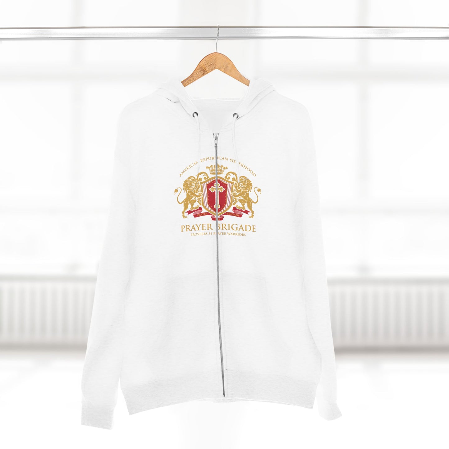 ARS Prayer Brigade Unisex Zip Hoodie (Black with Gold/Red Logo)
