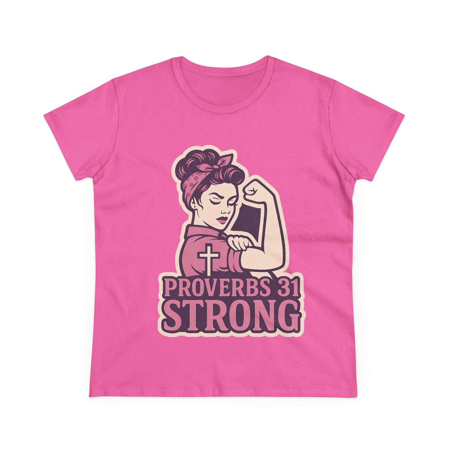 Proverbs 31 Strong Christian Women's Empowering Midweight T-Shirt