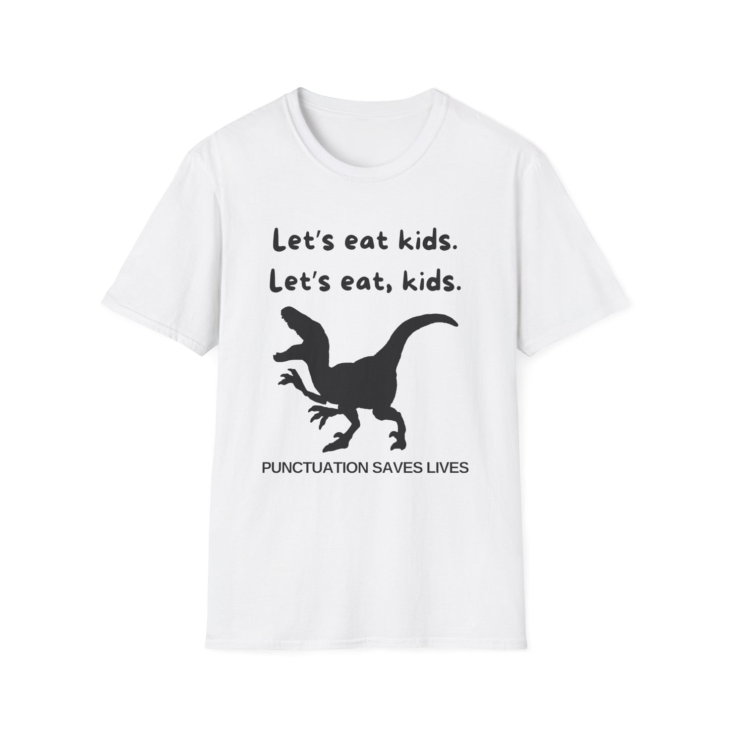 Lets Eat Kids Womens Relaxed/Plus Tshirt (Black Logo) - Sweet Baby Jeez Teez