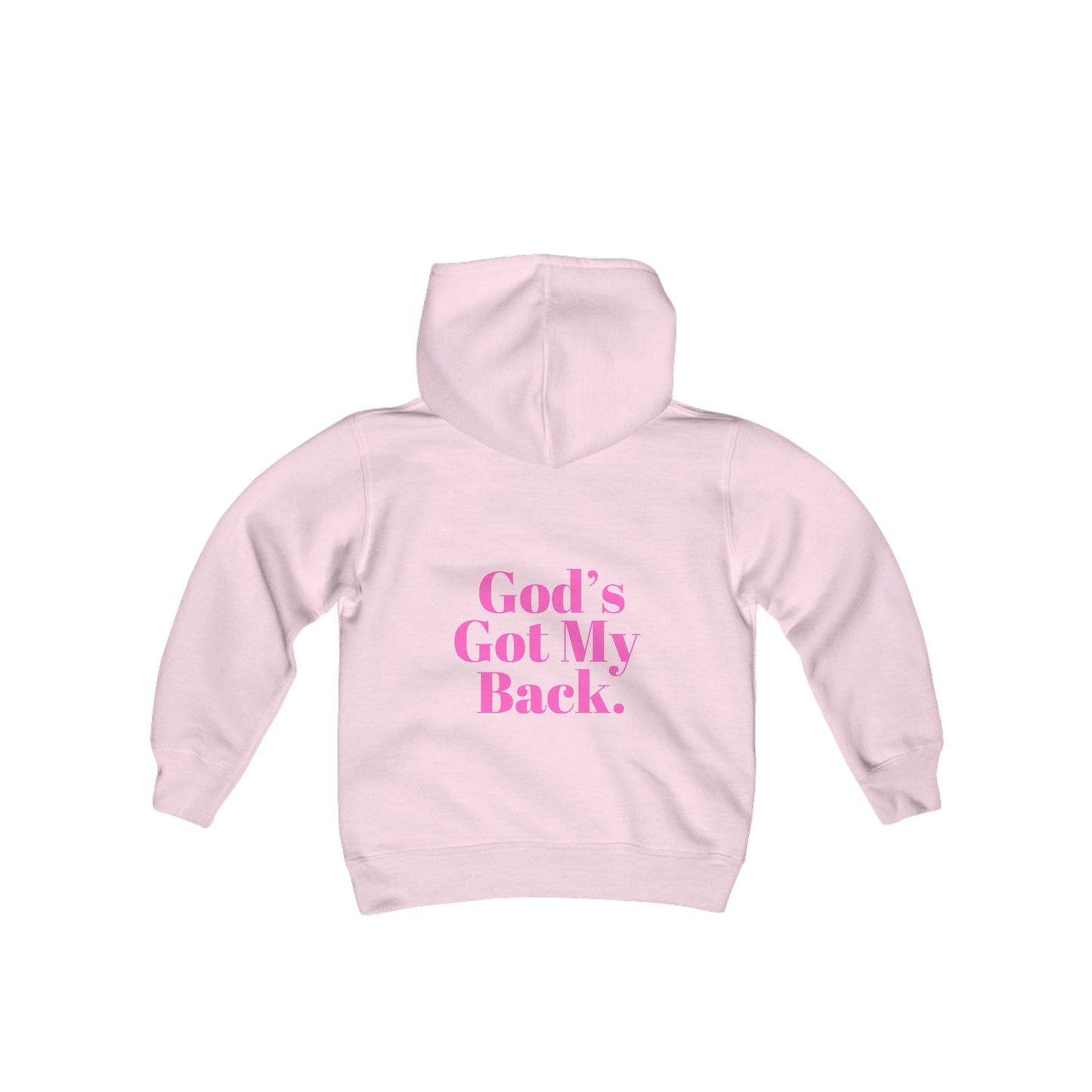 God's Got My Back Girls Hoodie (Pink Logo) - Sweet Baby Jeez Teez