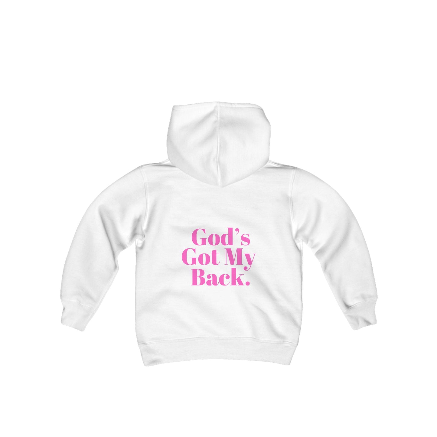 God's Got My Back Girls Hoodie (Pink Logo) - Sweet Baby Jeez Teez