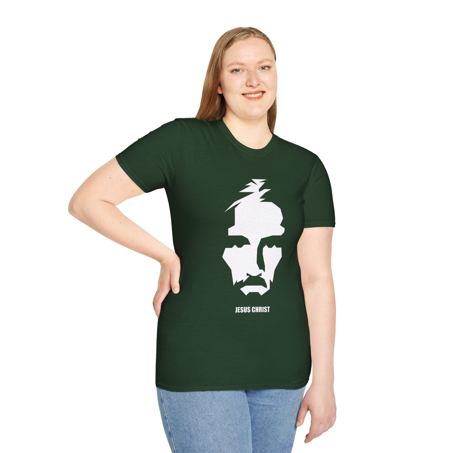 Jesus Portrait Women's Relaxed/Plus Tshirt (Cont. Logo) - Sweet Baby Jeez Teez