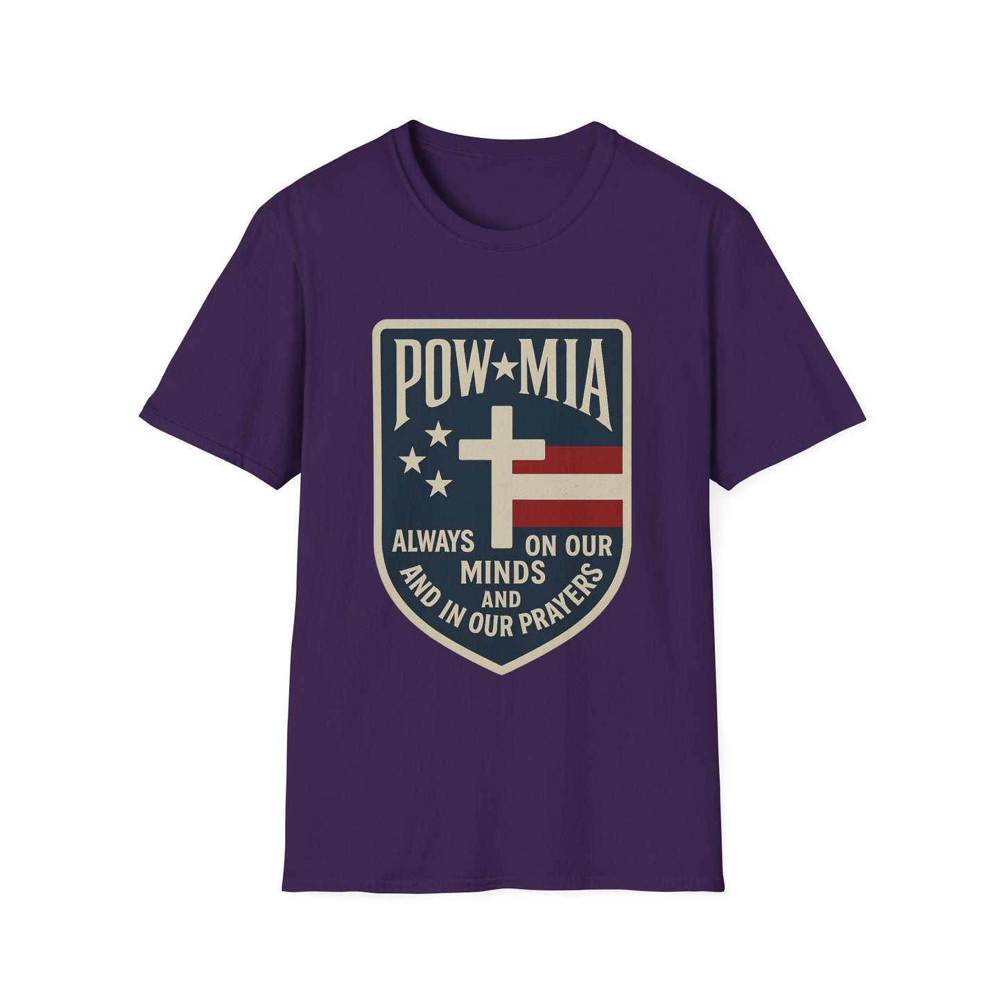 "POW MIA Thoughts & Prayers" Tribute Military Support Softstyle T-Shirt