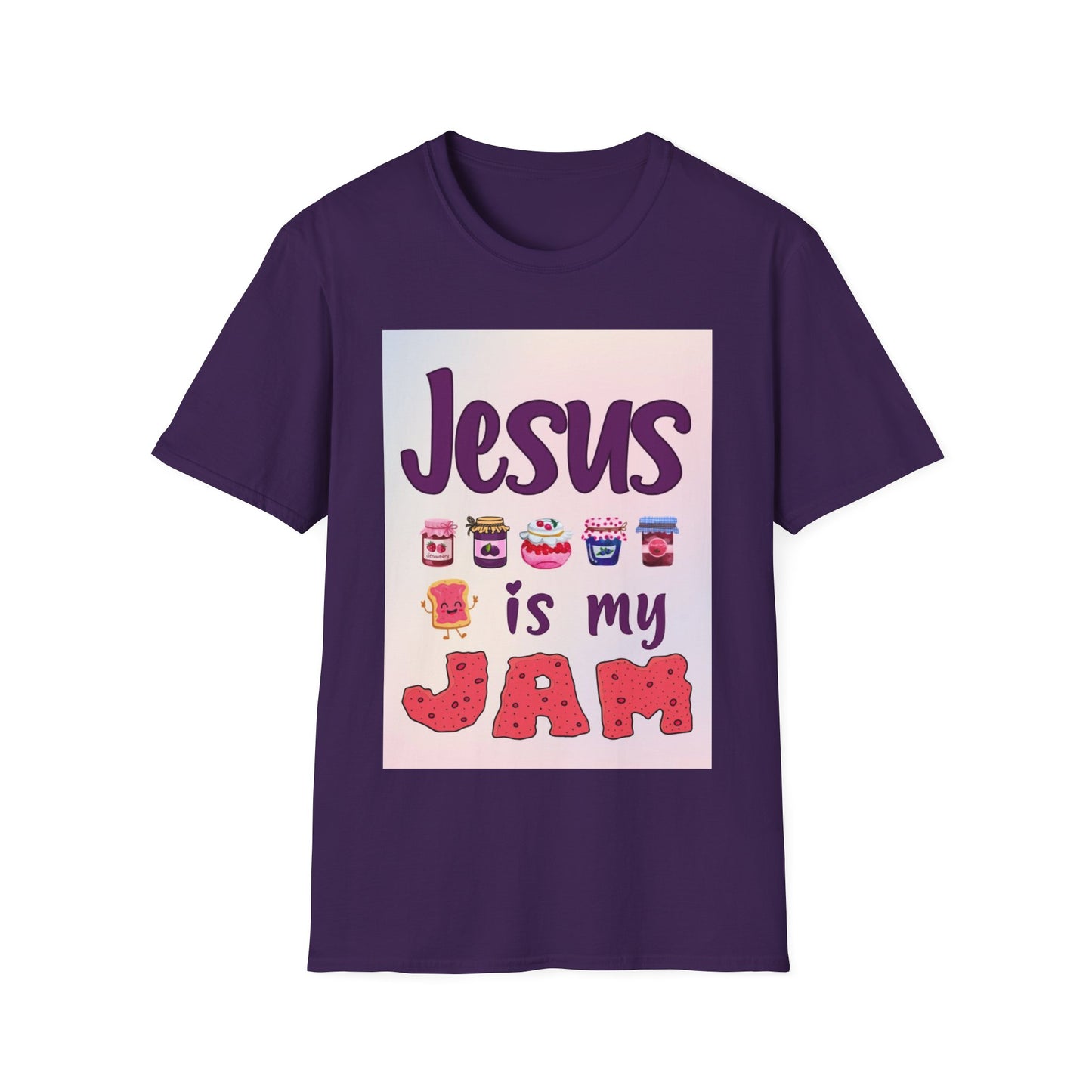 "Jesus is my Jam" Women's Relaxed Softstyle Tshirt (Rainbow Logo) - Sweet Baby Jeez Teez