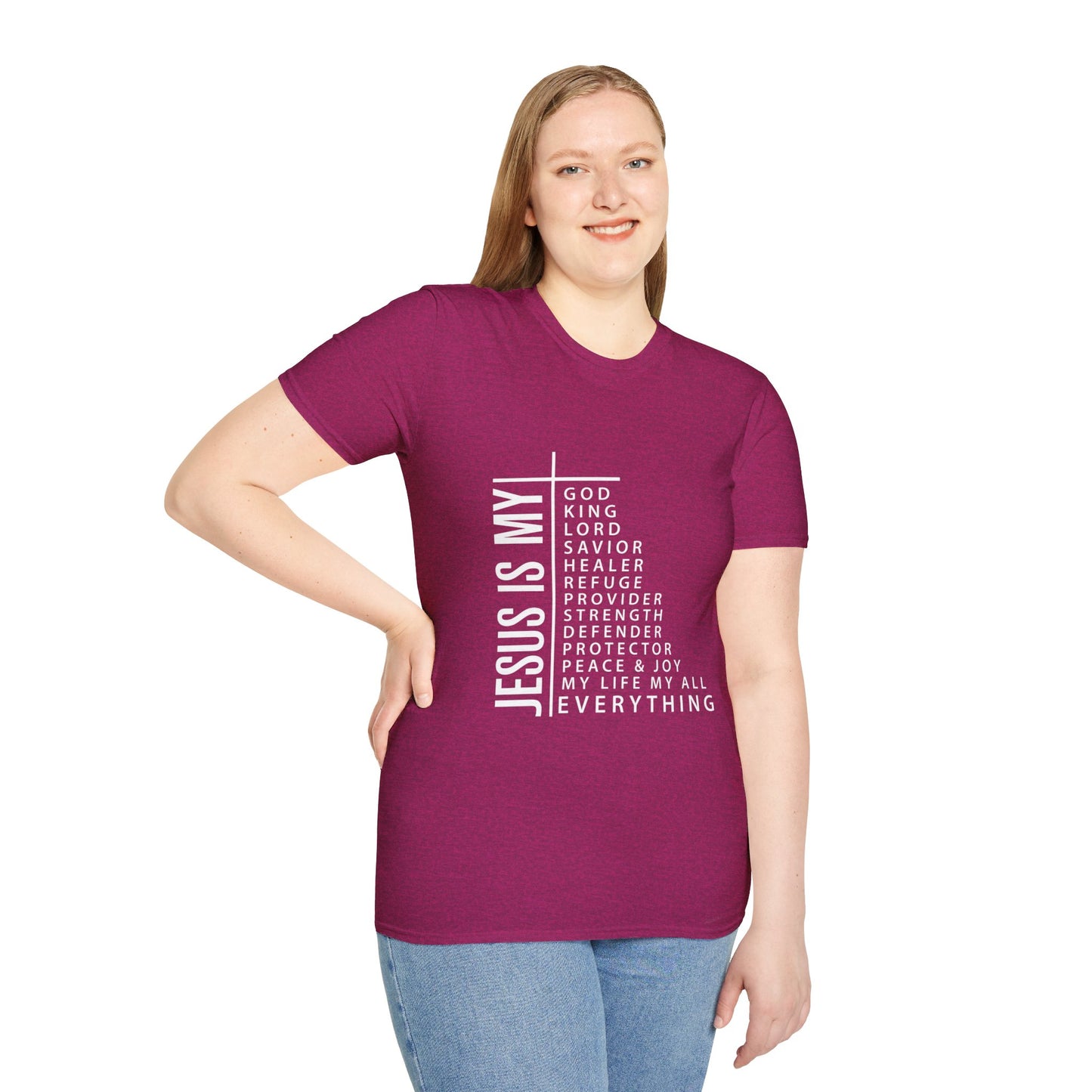 Jesus is My Women's Relaxed/Plus Tshirt (White Logo) - Sweet Baby Jeez Teez