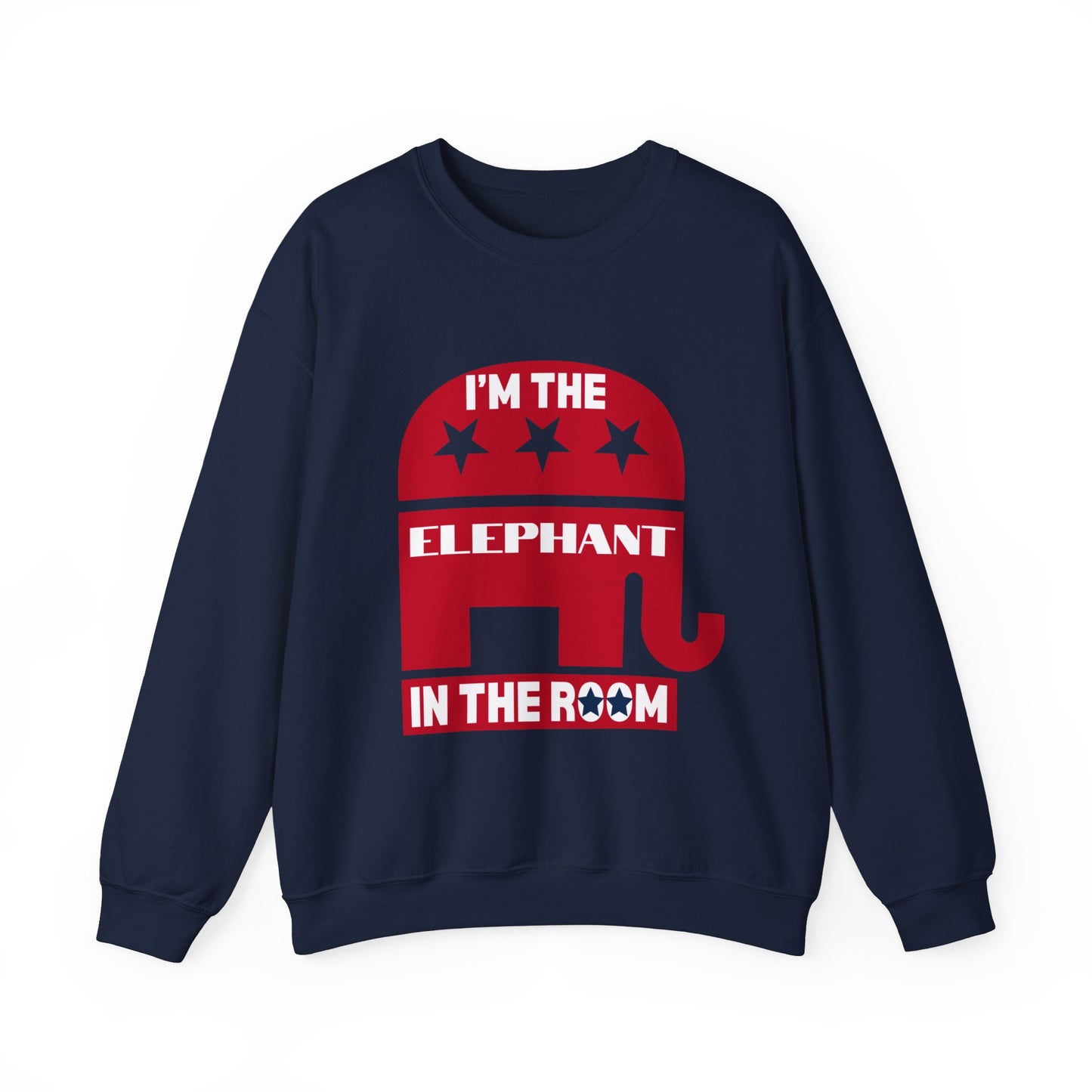 Elephant in the Room Men's Sweatshirt (Navy Blue) - Sweet Baby Jeez Teez