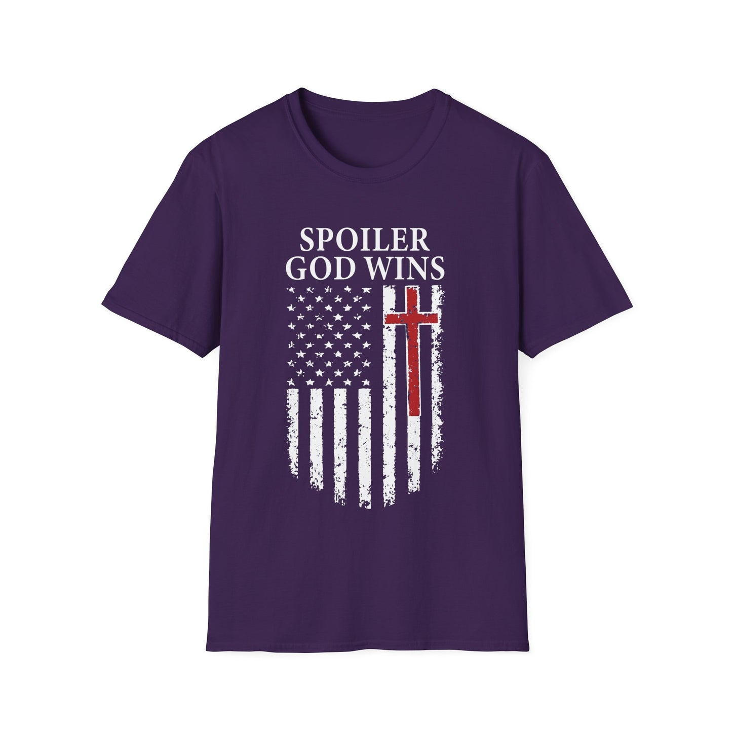 "Spoiler God Wins" Christian Unisex Softstyle T-Shirt