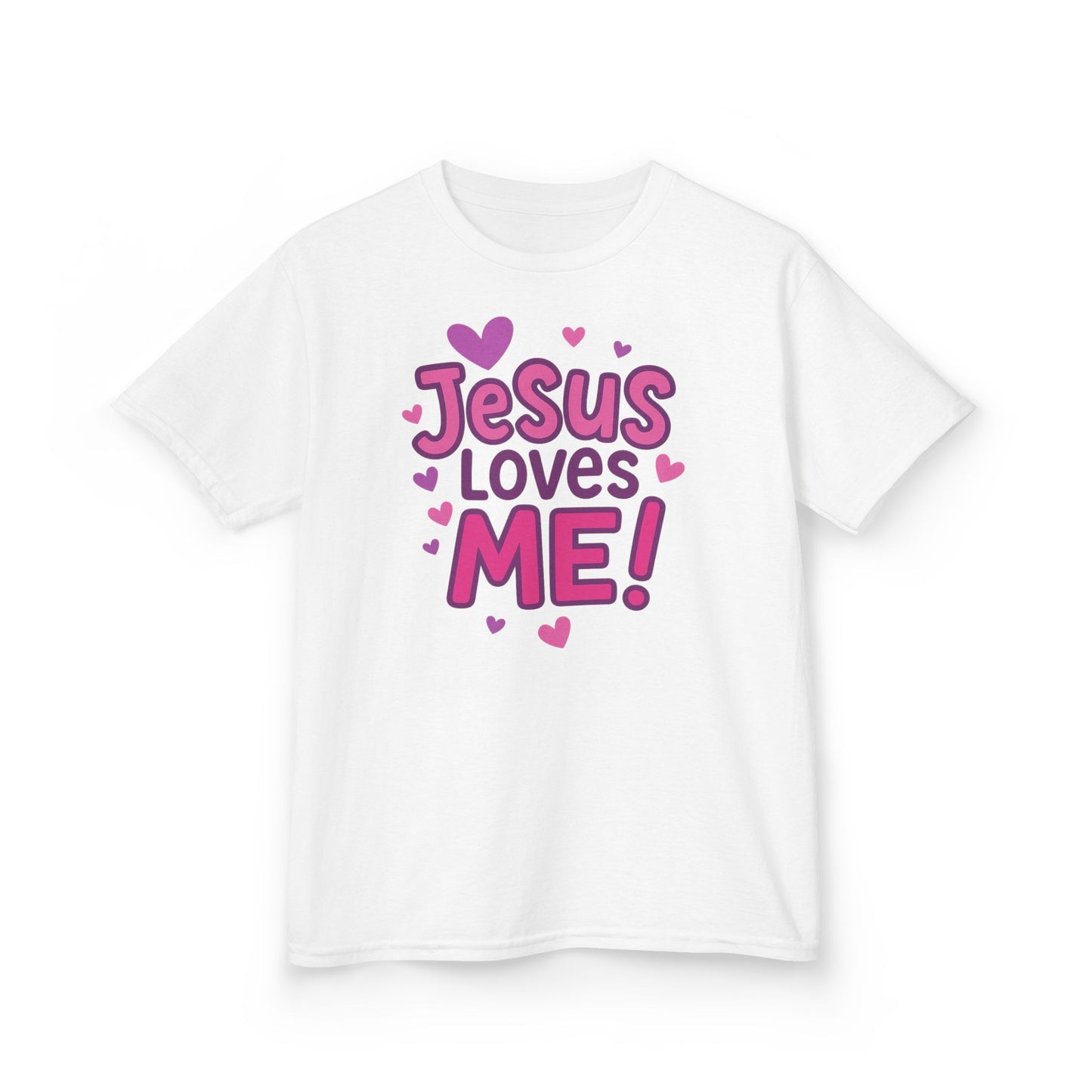 "Jesus Love Me!" Christian Girls Tshirt (Hearts Logo)