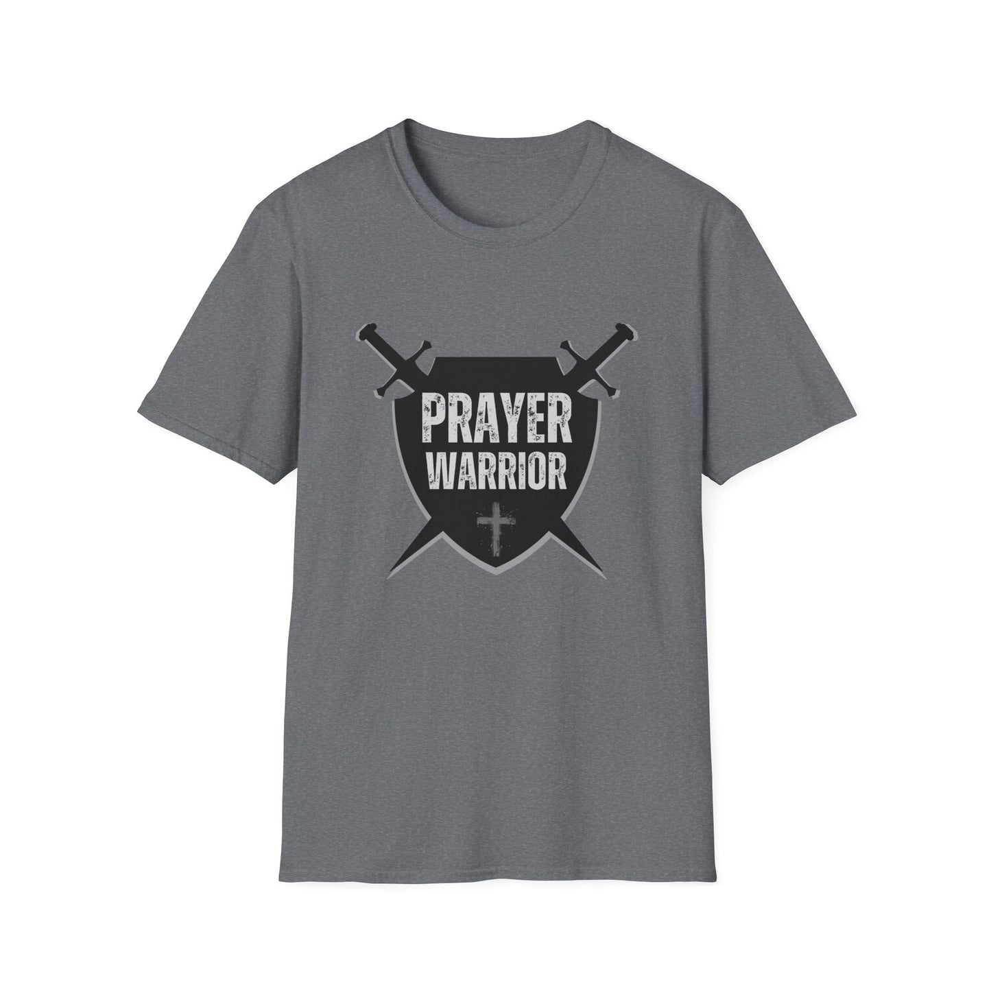 Prayer Warrior Shield Men's Tshirt (Black Logo) - Sweet Baby Jeez Teez
