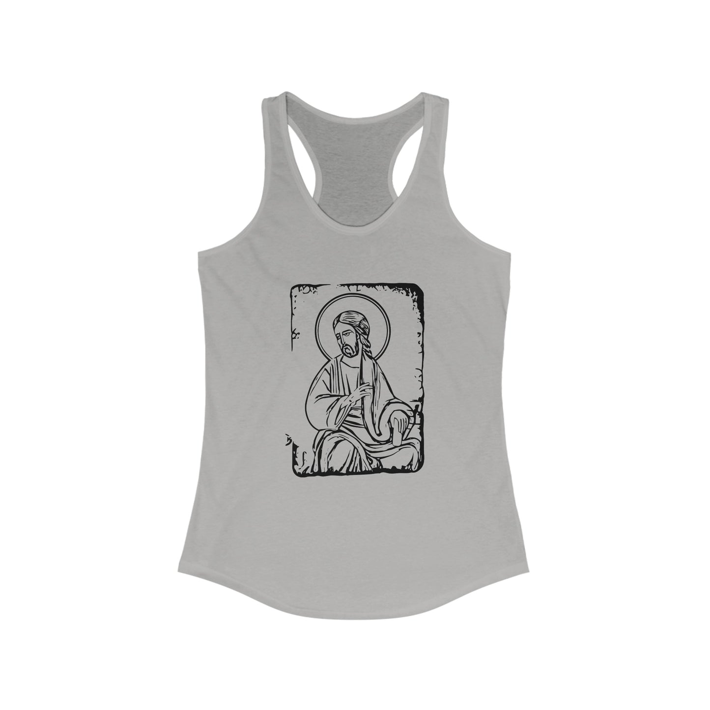 Orthodox Icon Women's Racerback Tank (Black Logo) - Sweet Baby Jeez Teez