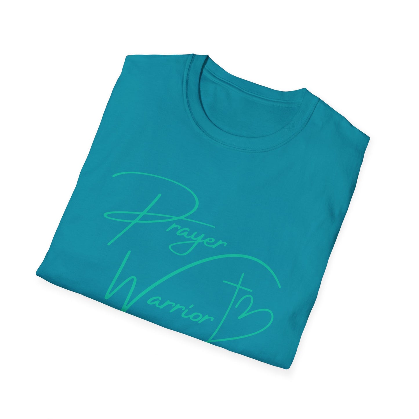 Prayer Warrior Cross Heart Women's Relaxed/Plus Tshirt (Teal Logo) - Sweet Baby Jeez Teez