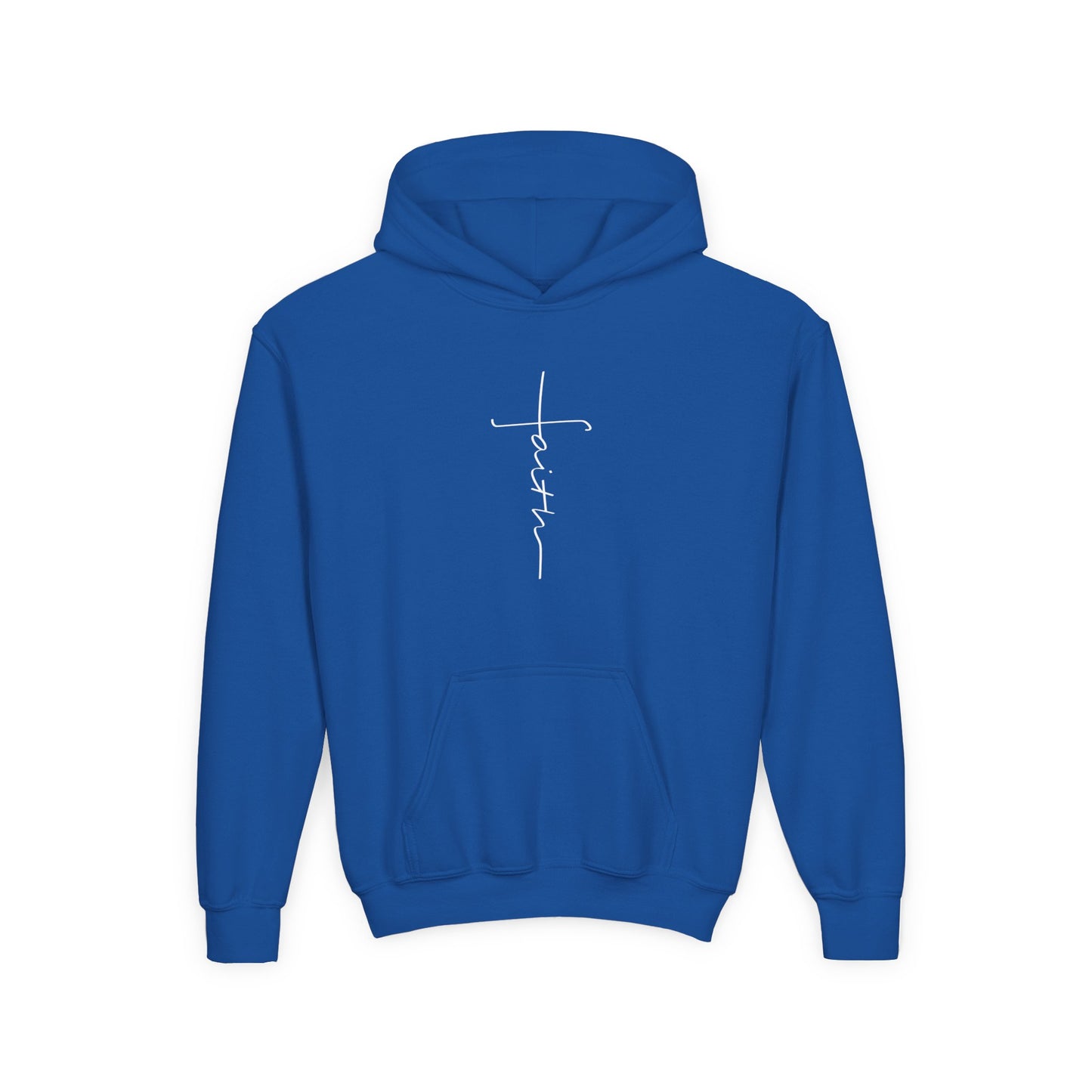 Cross Made From Faith Girl's Hoodie (White Logo)