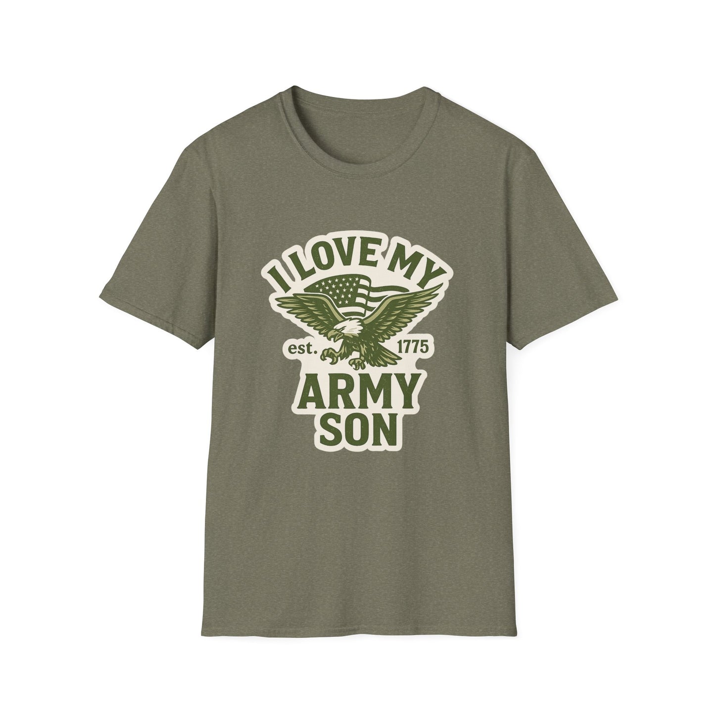 "I Love My Army Son" Military Support Patriotic Army Softstyle Tshirt