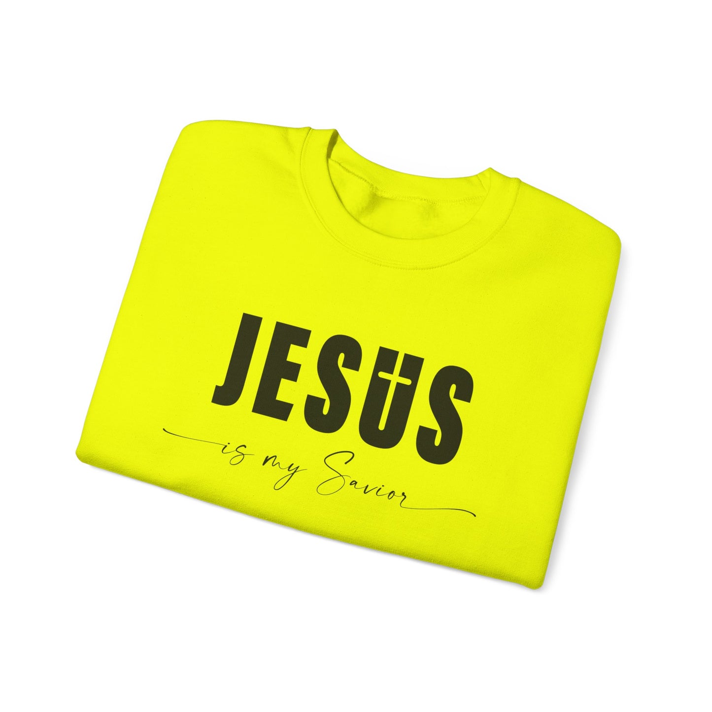 "Jesus is My Savior" Christian Faith Sweatshirt (Black Logo)