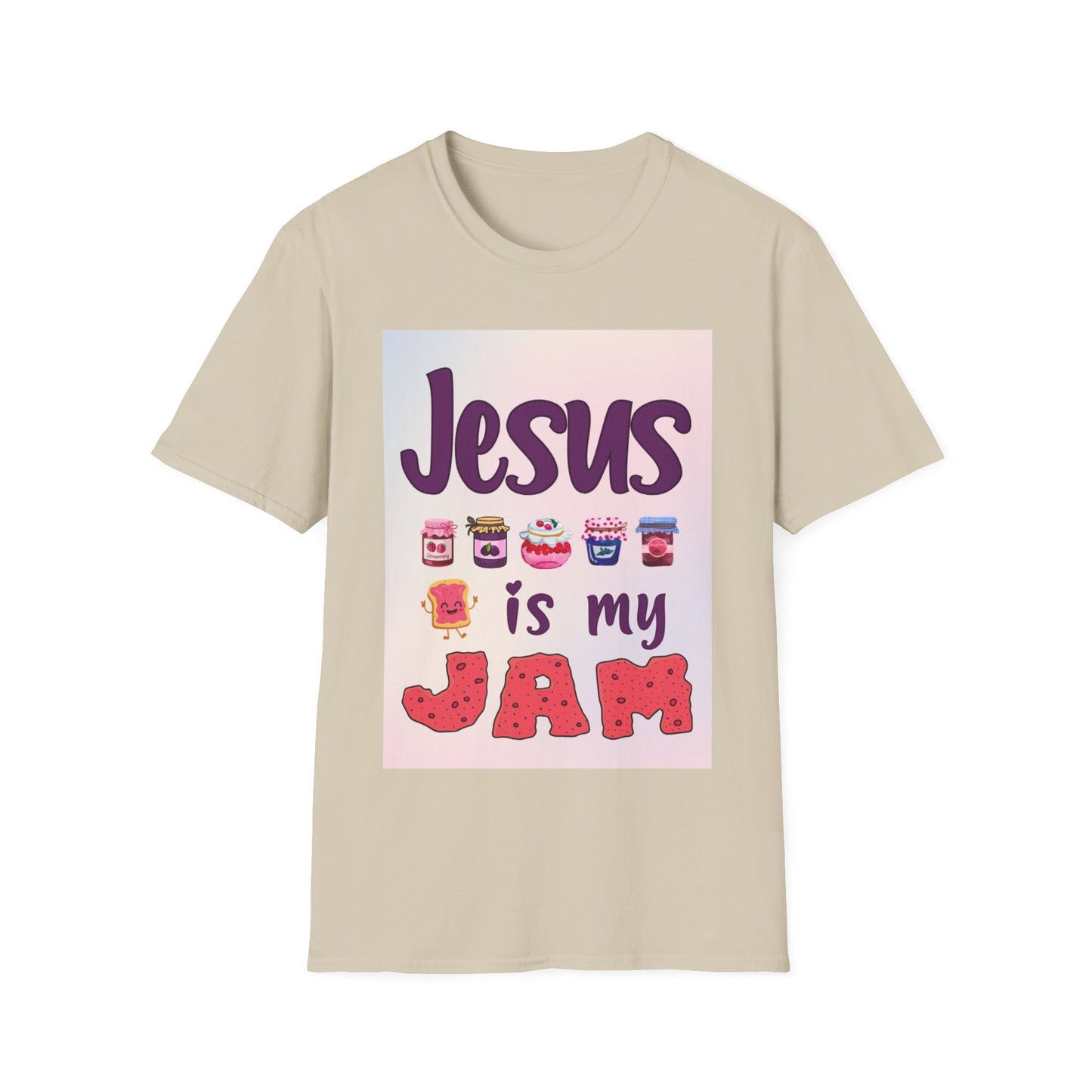 "Jesus is my Jam" Women's Relaxed Softstyle Tshirt (Rainbow Logo) - Sweet Baby Jeez Teez