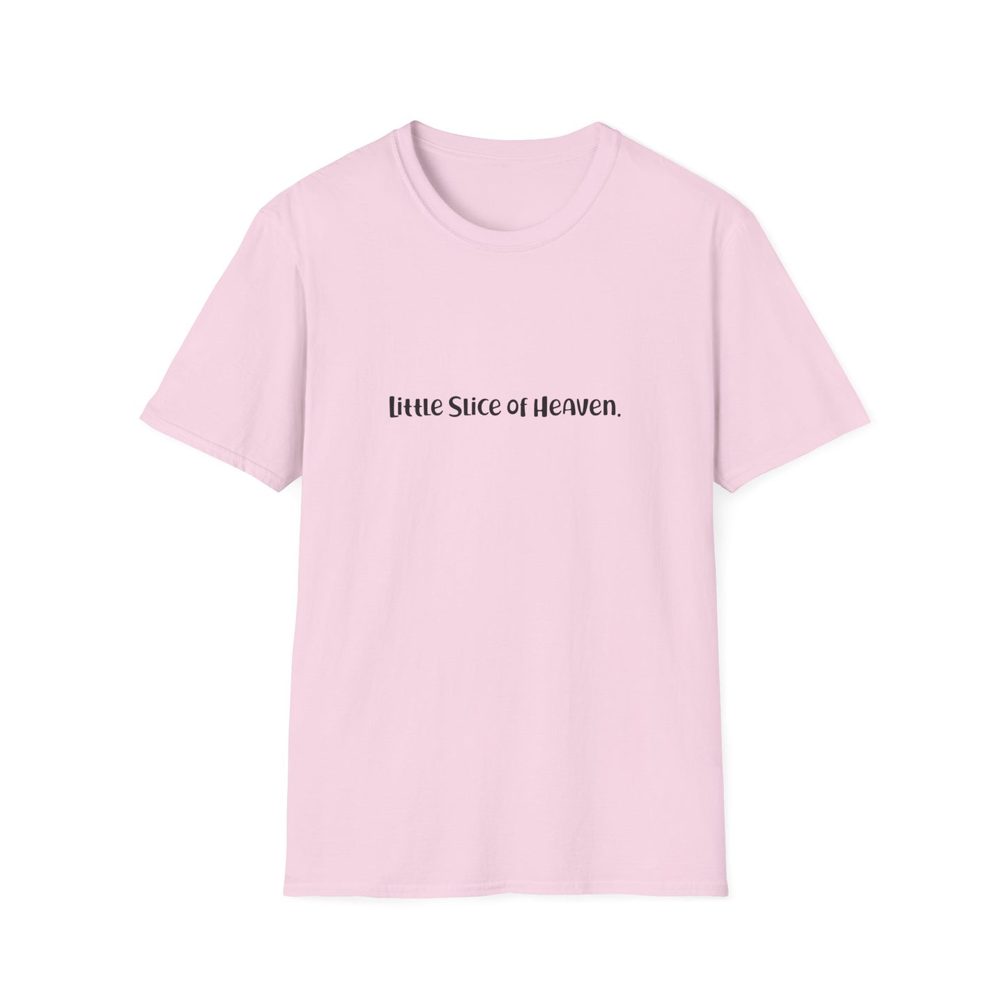 "Little Slice of Heaven" Fine Print Collection Softstyle Tshirt (Black Logo)
