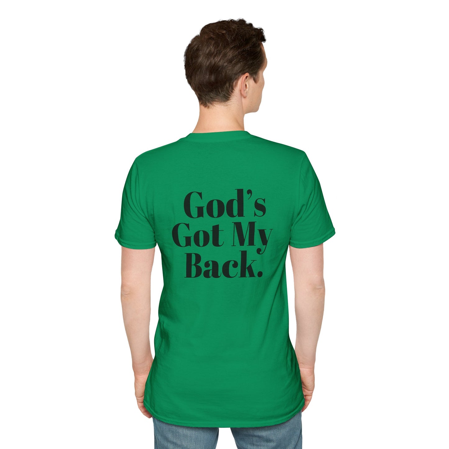 God's Got My Back Men's Tshirt (Black Logo) - Sweet Baby Jeez Teez