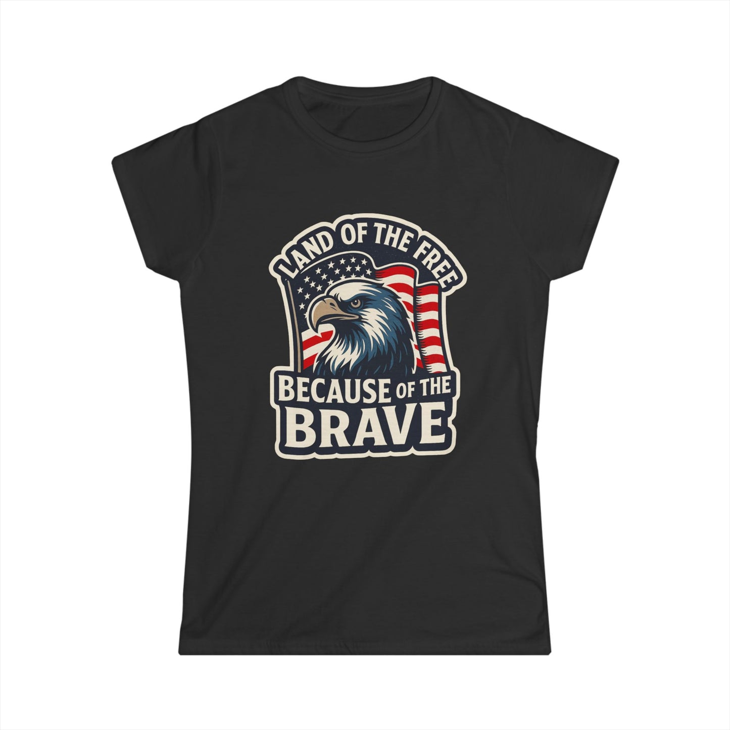 "Land of the Free" Patriotic Eagle Women's T-Shirt (American Flag)