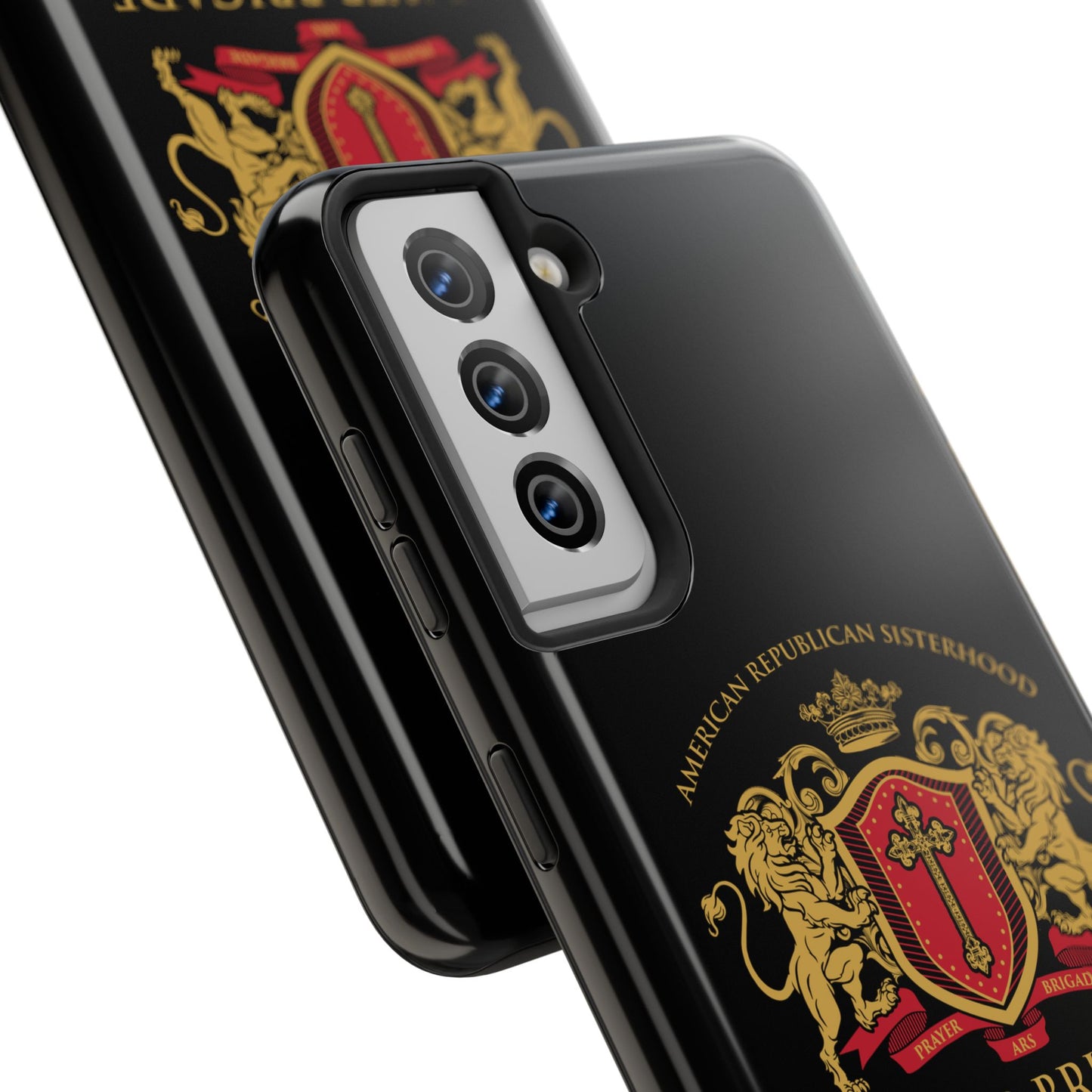 ARS Prayer Brigade Tough Phone Case (Black with Gold/Red Logo)