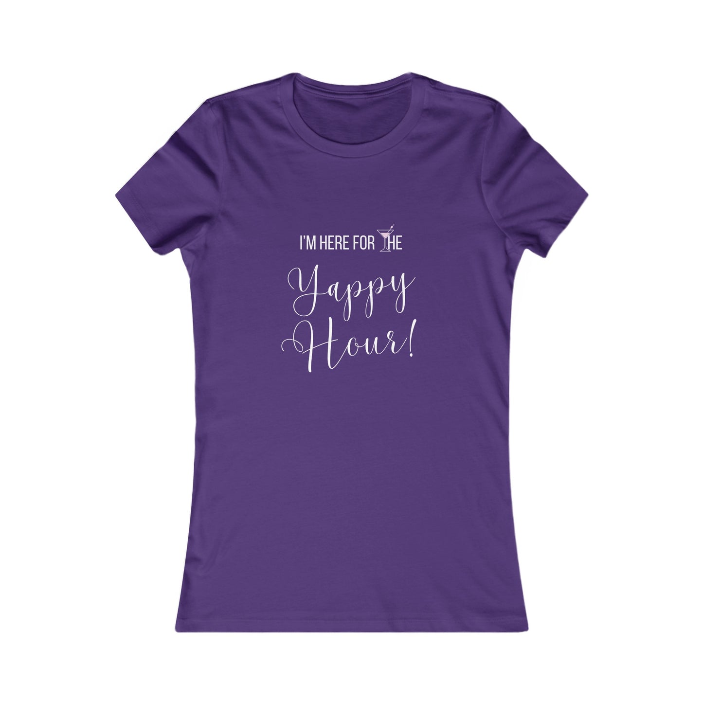 Yappy Hour Women's Fitted Tshirt (White/Pink Logo) - Sweet Baby Jeez Teez