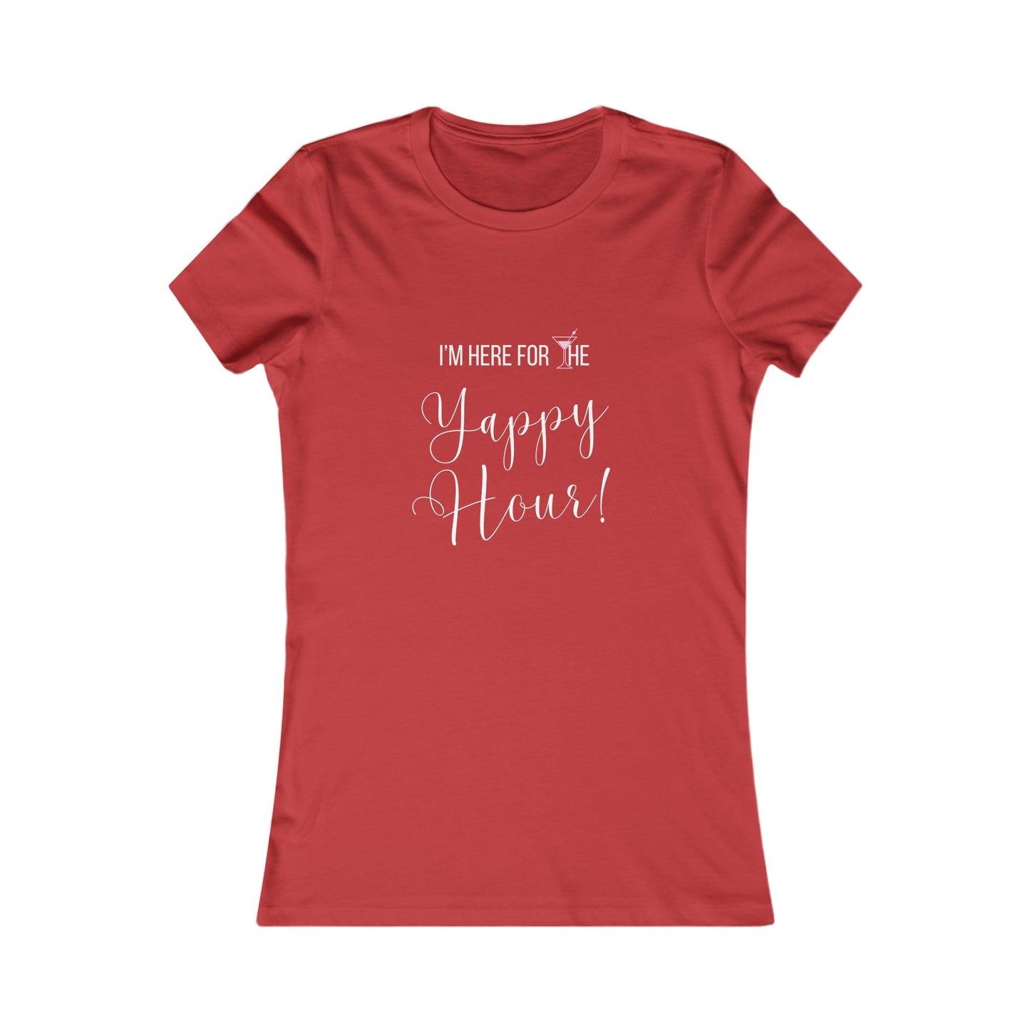 Yappy Hour Women's Fitted Tshirt (White/Pink Logo) - Sweet Baby Jeez Teez