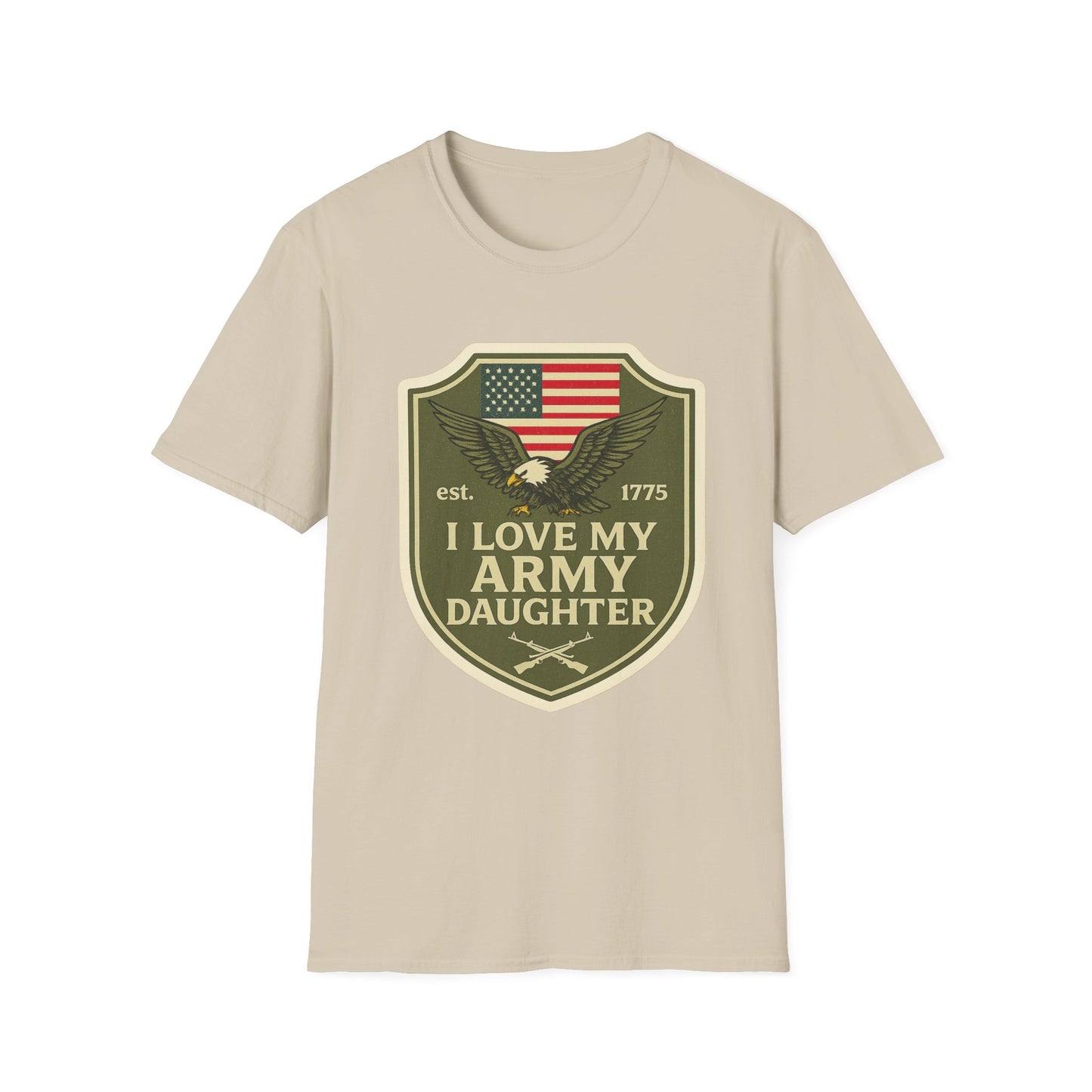 "I Love My Army Daughter" Military Support Patriotic Army Softstyle Tshirt