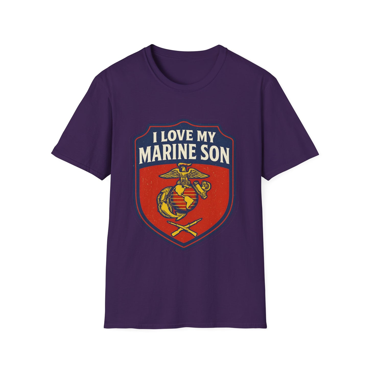 "I Love My Marine Son" Military Patriotic Softstyle Tshirt for Marine Parents