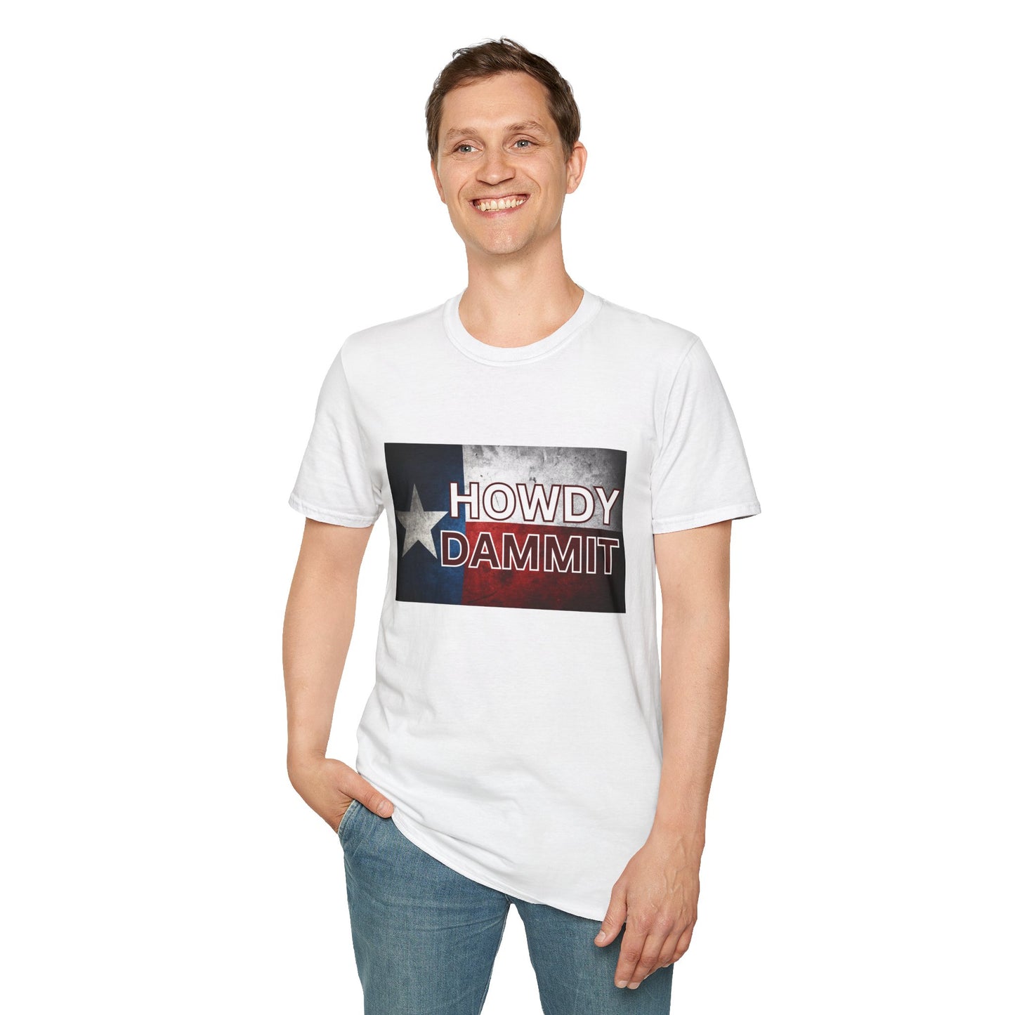 Men's Howdy Dammit Tshirt (AGGIE - Texas Flag Logo)